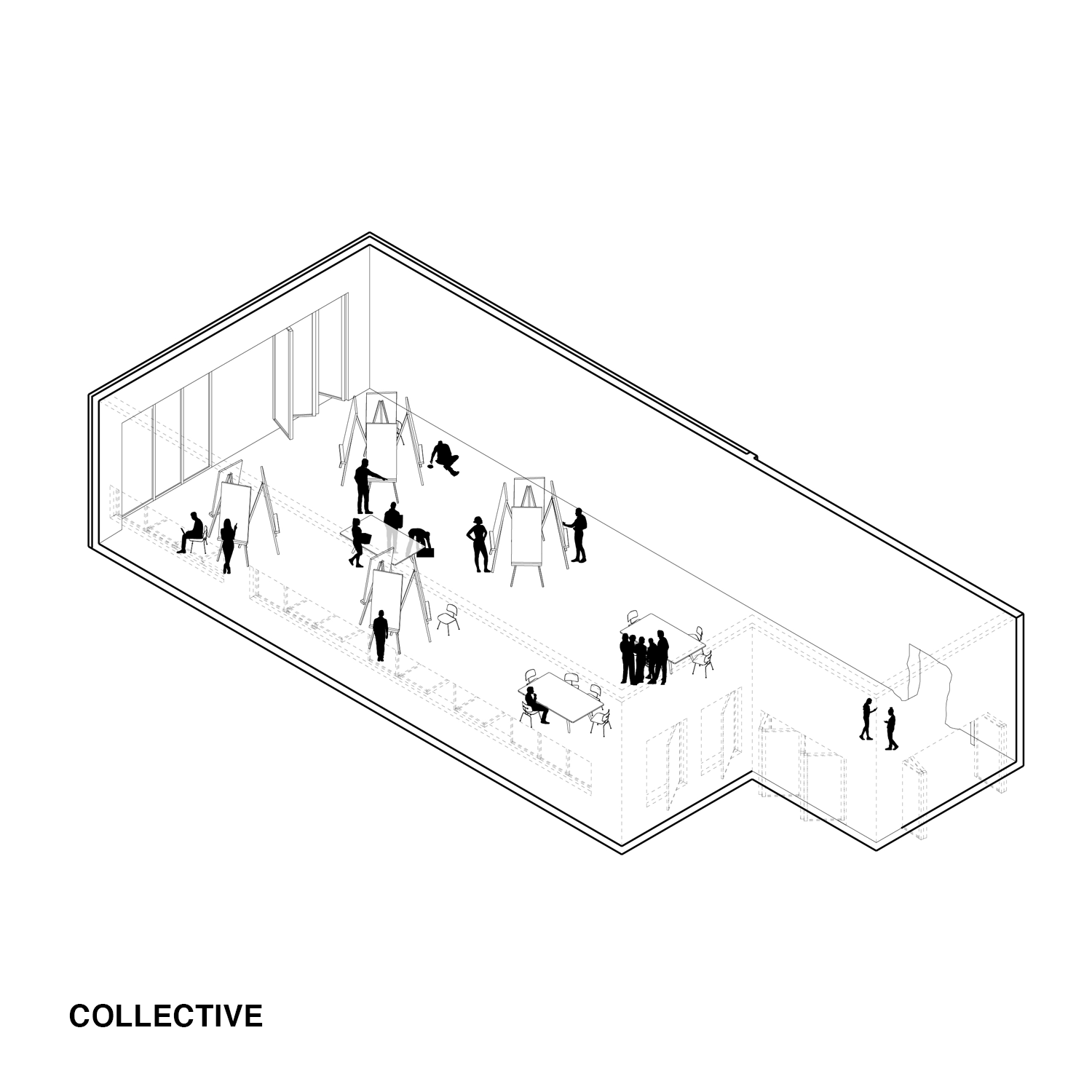 Gif of changing uses in collective space