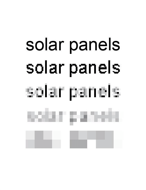 A step down in resolution for the title of the project, Solar Pixel.