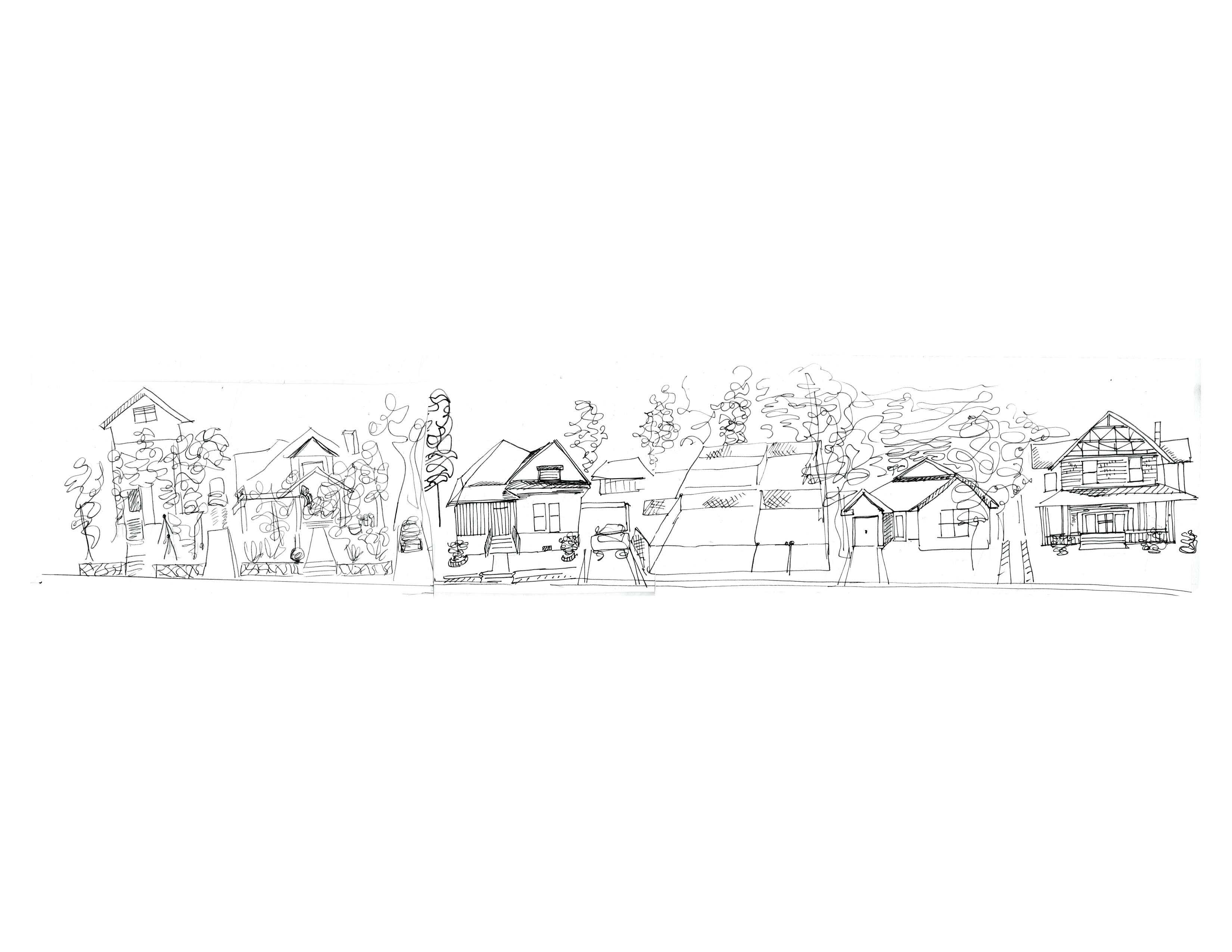 Drawing of Oak Cliff Street and its possibilities.