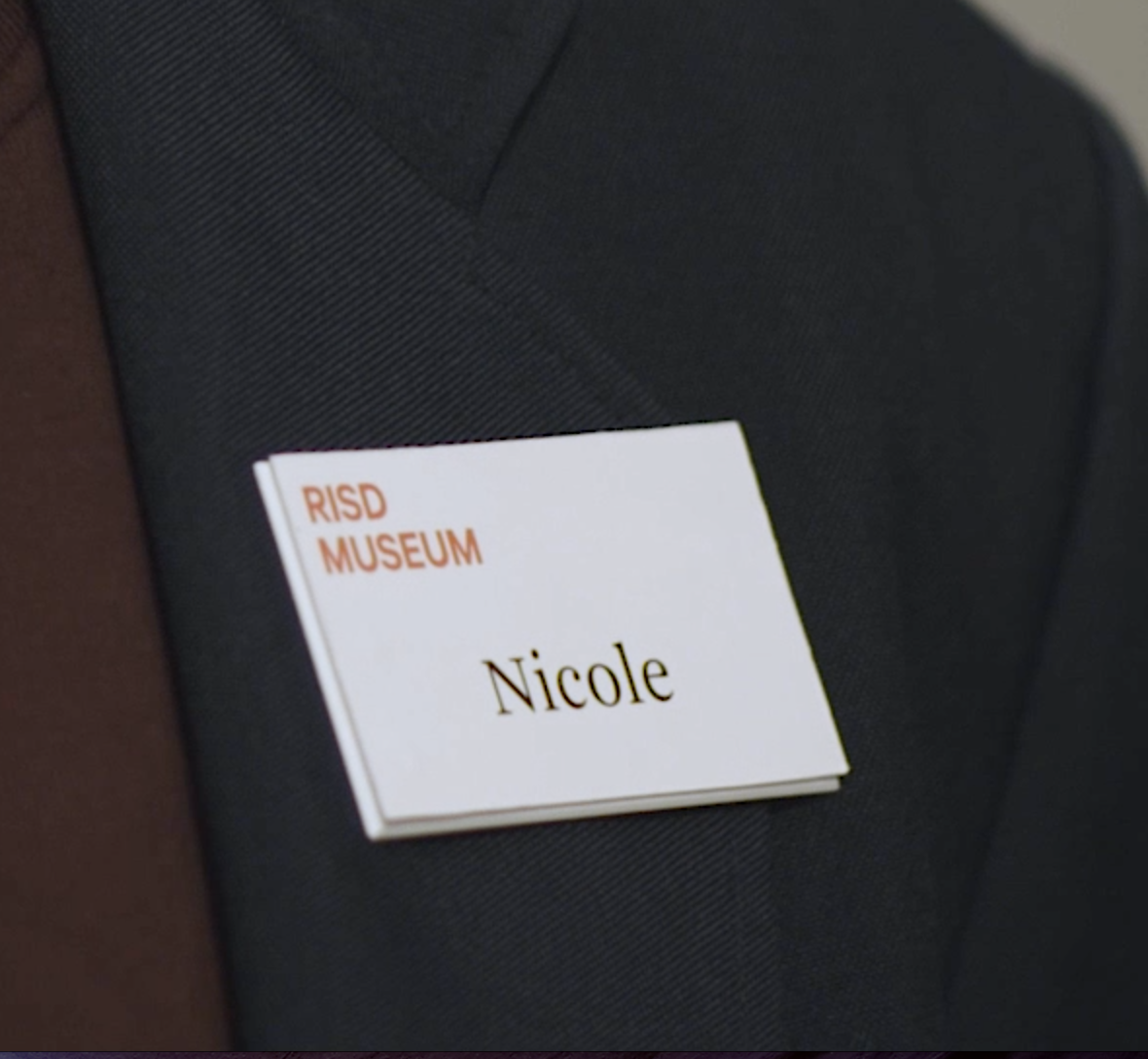 RISD Museum nametag that says "Nicole"