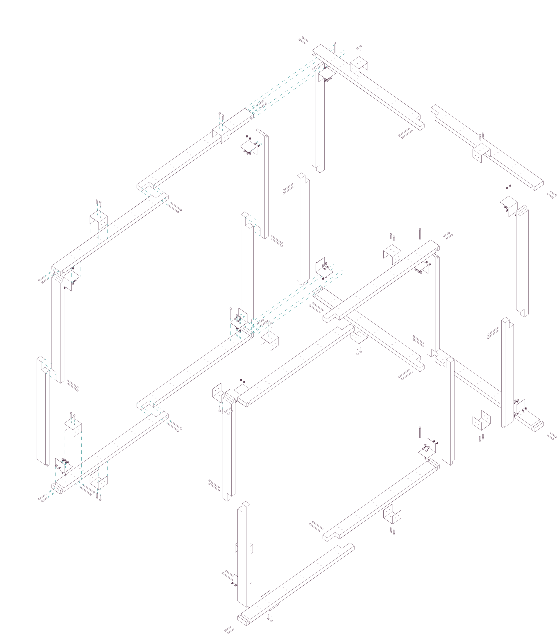 drawing of exploded axon