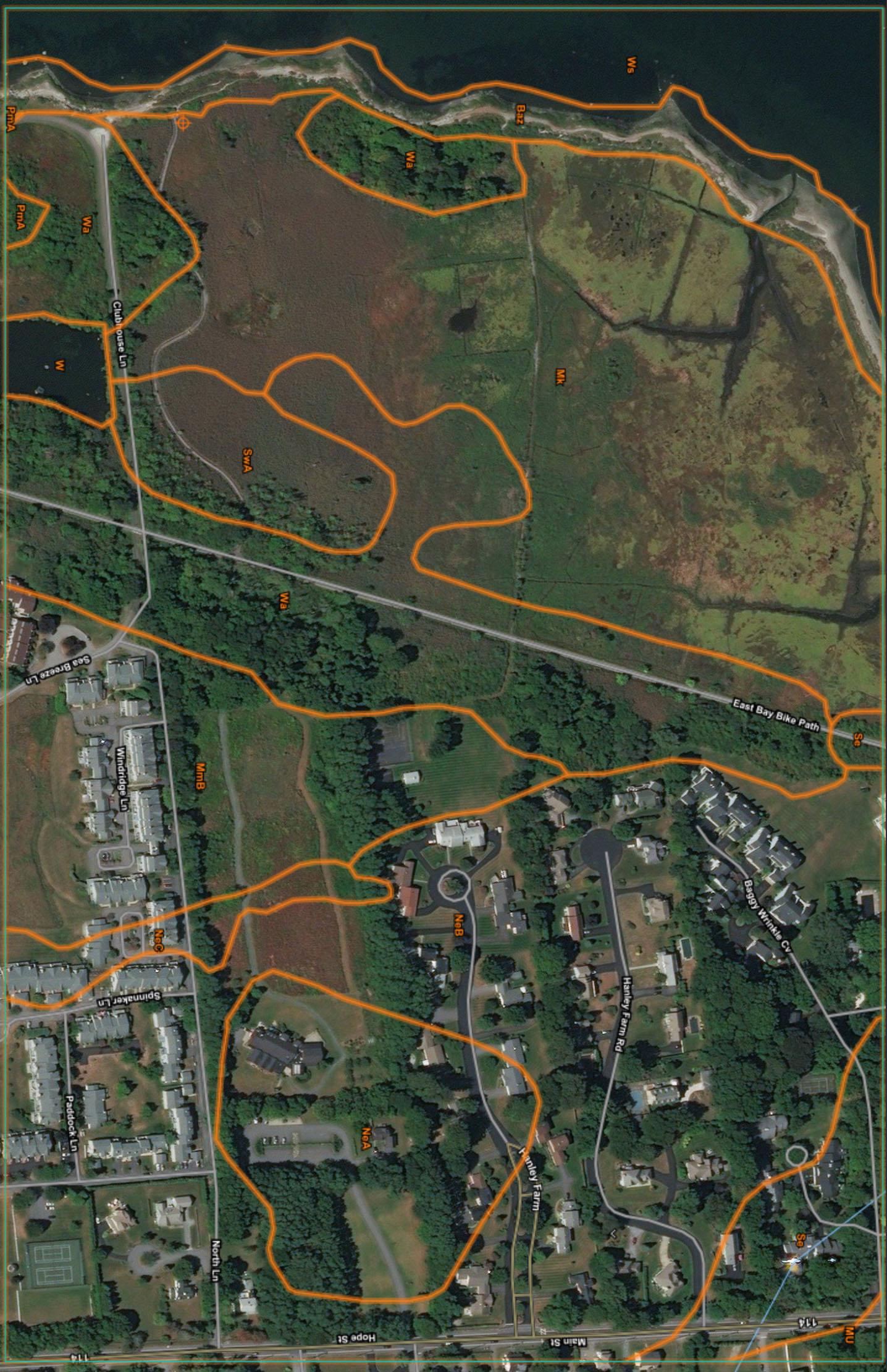 soil map of Jacob's Point, Warren, RI