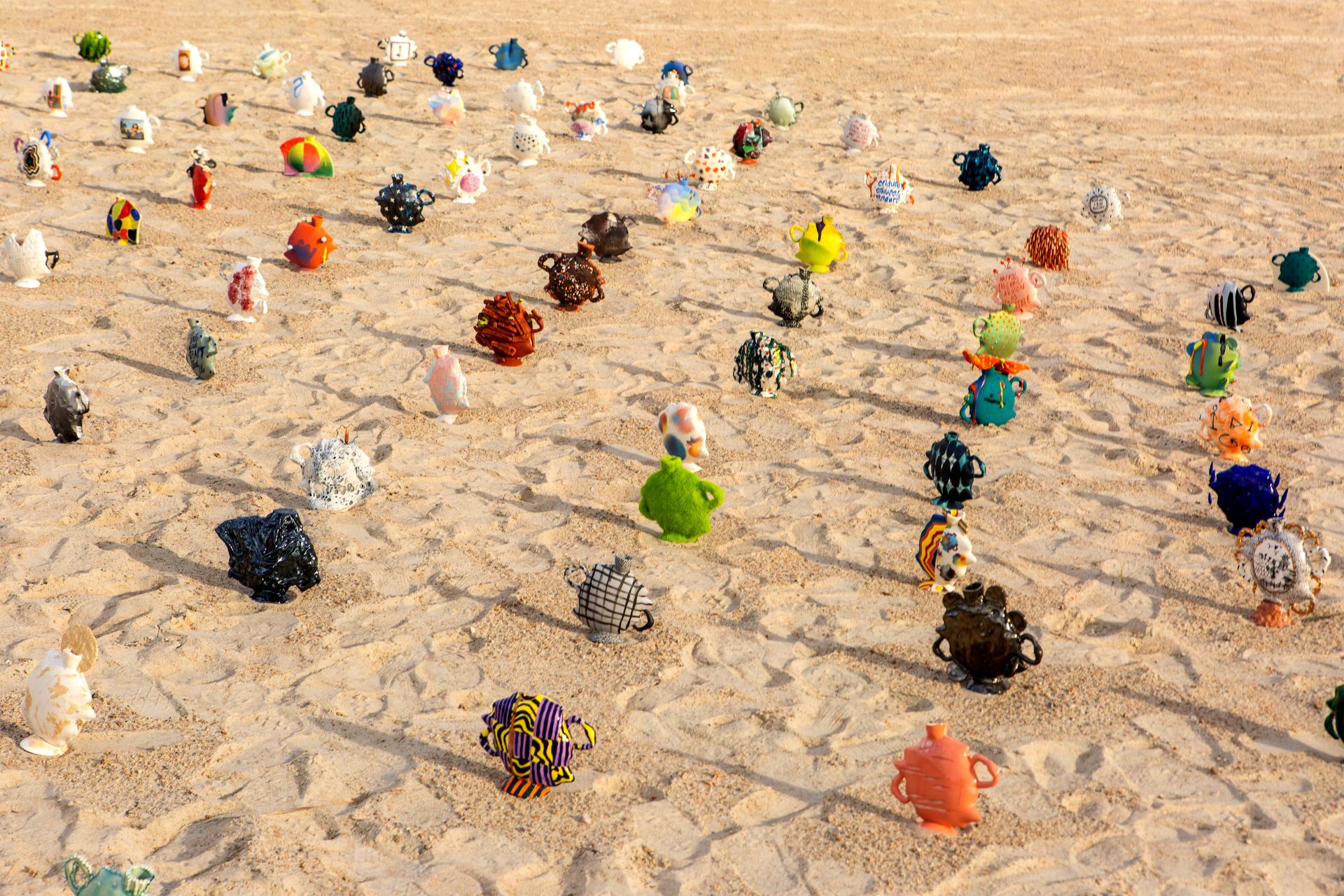 Ceramics installation on the beach