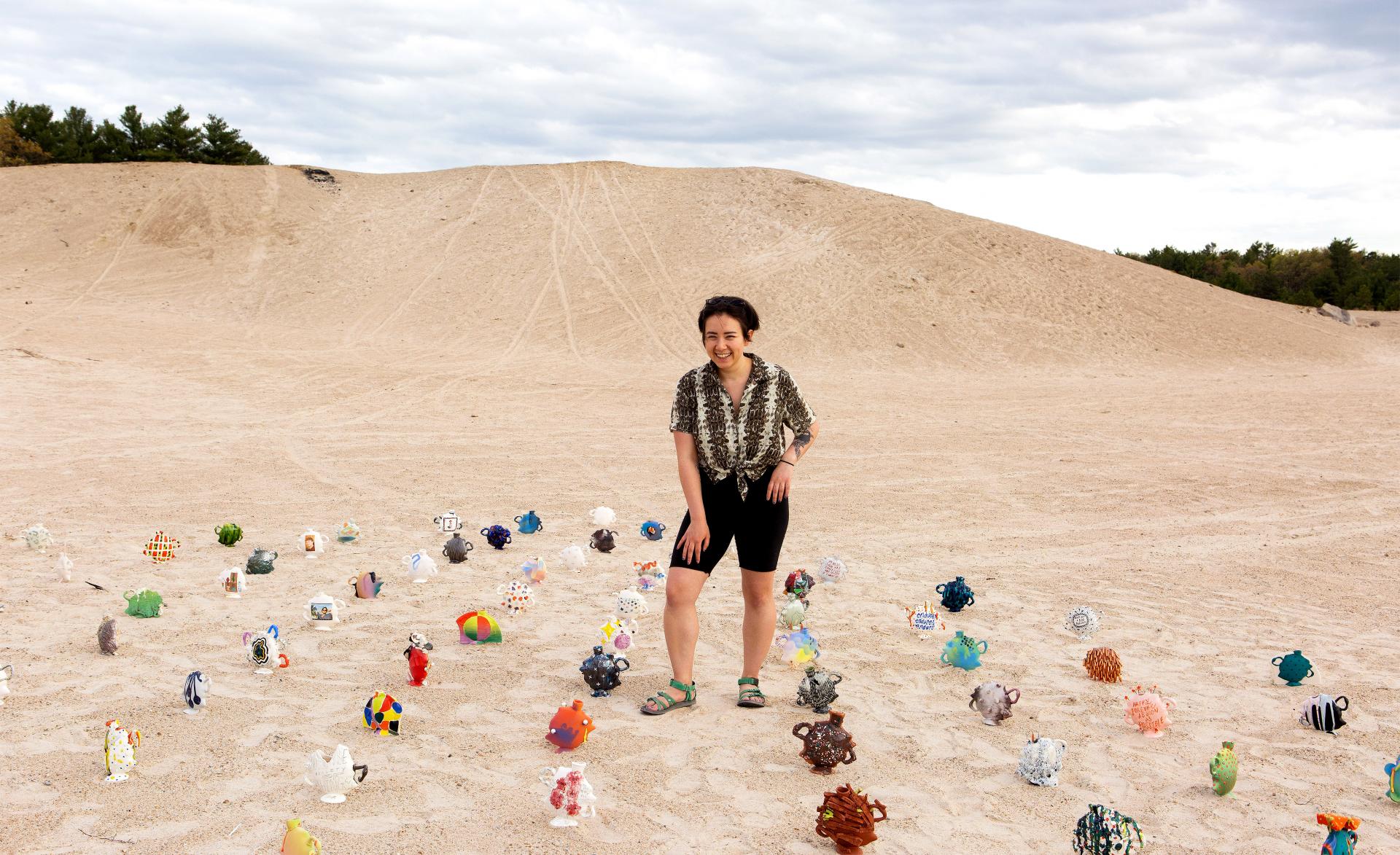 Ceramics installation on the beach