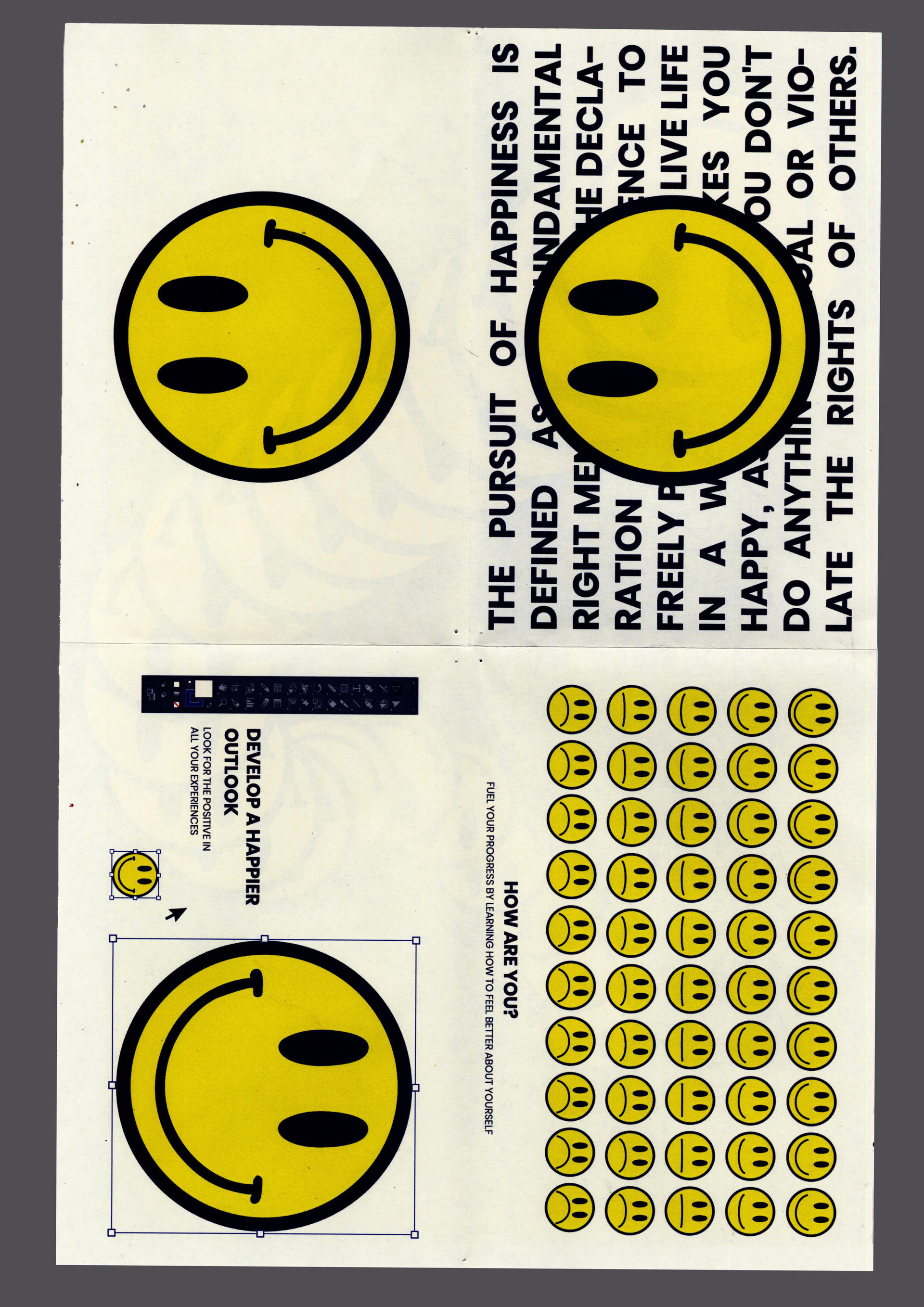 11 x 17 poster with smiley face graphics and text