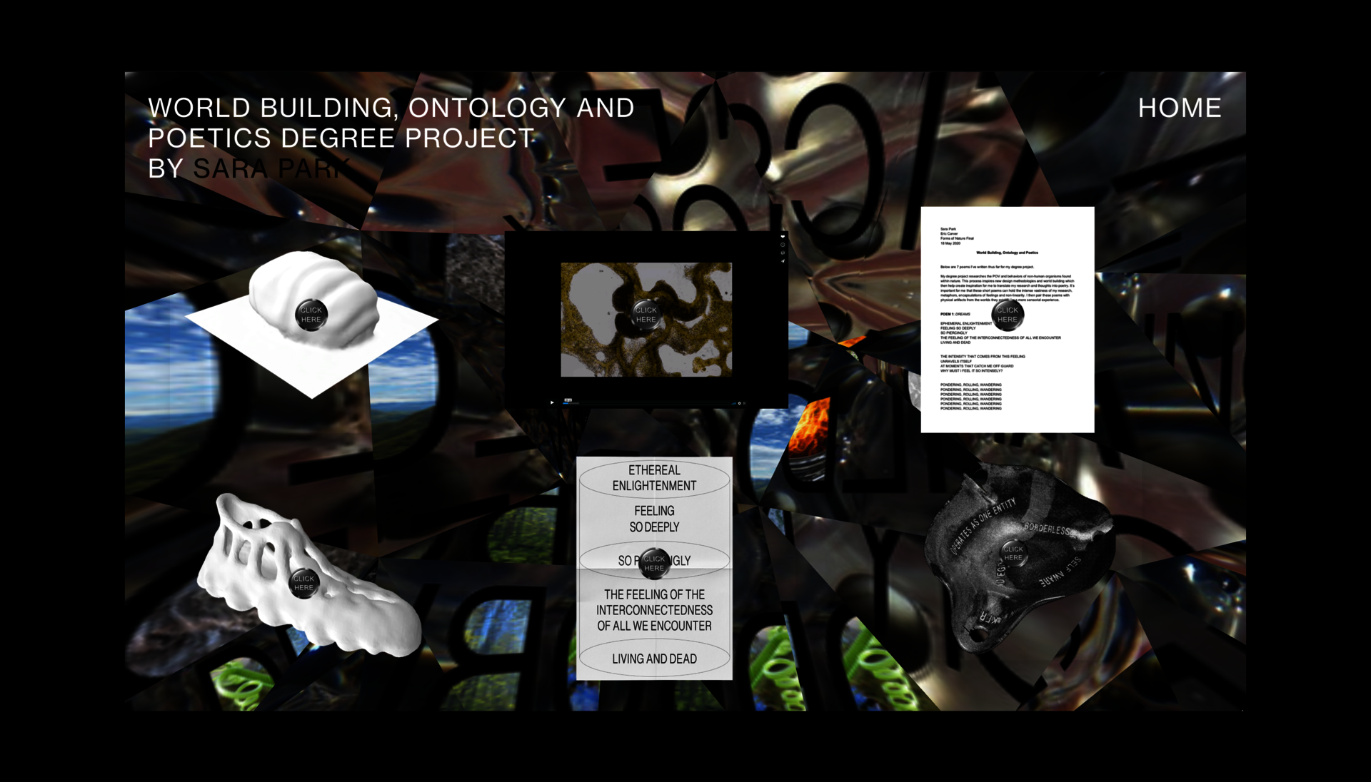 Screenshot of Degree Project Website
