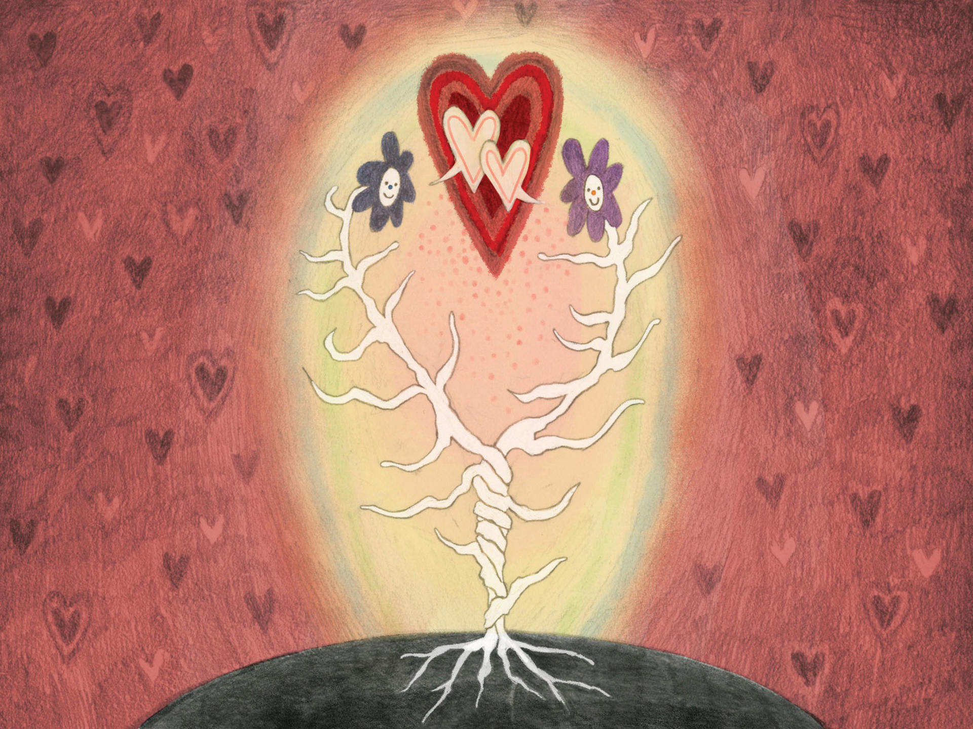 two intertwined roots talking about love