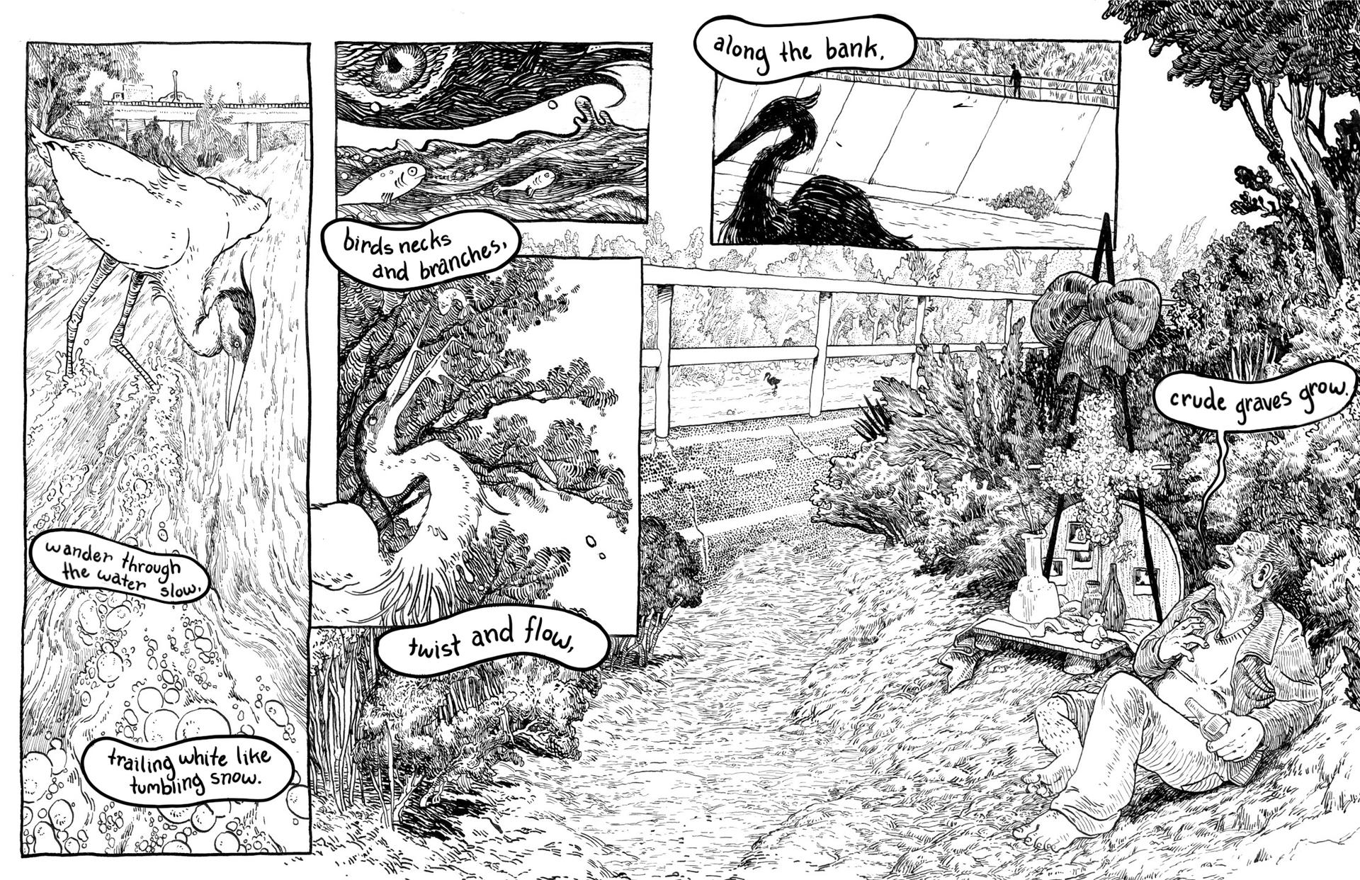 black and white comic panels