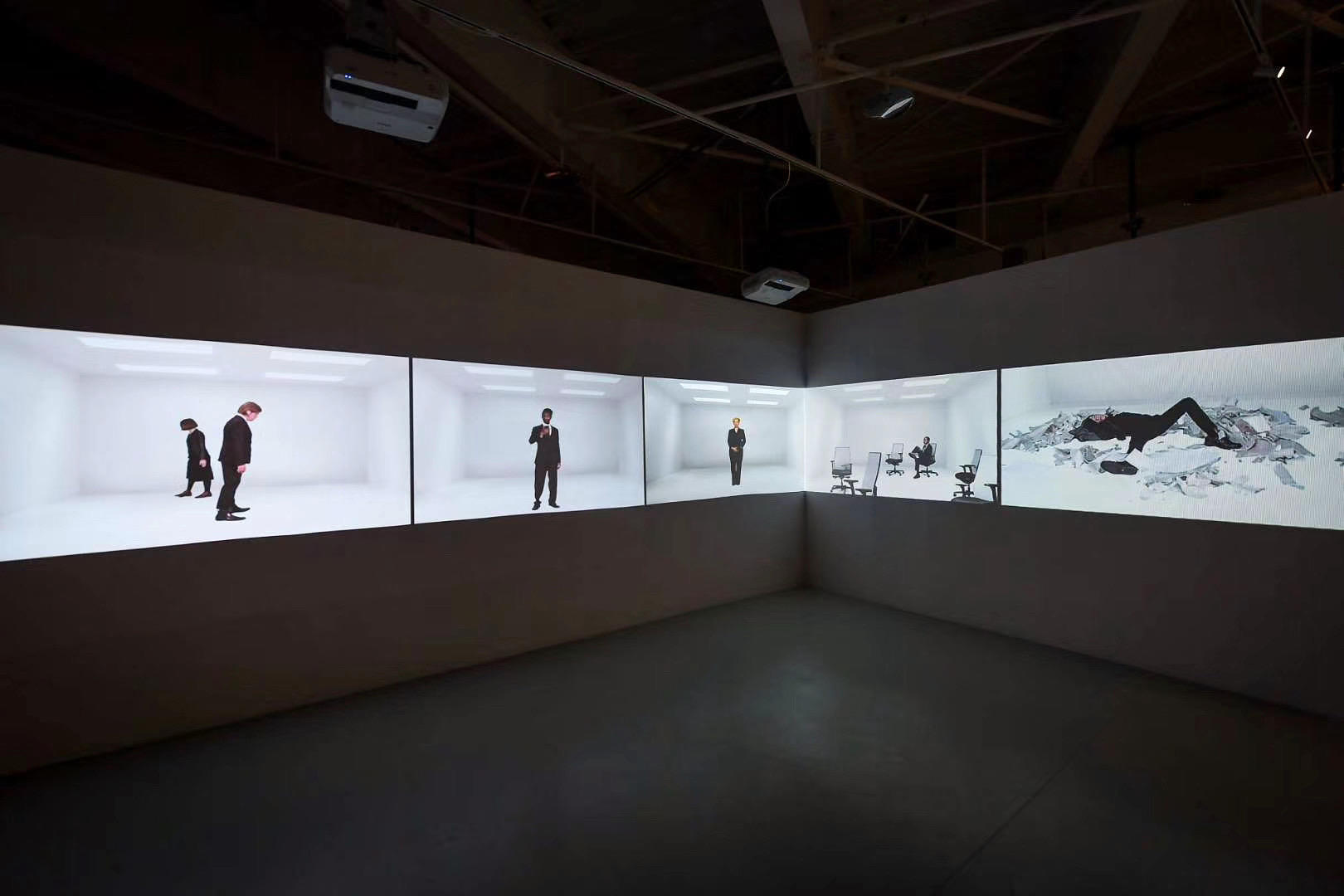 Installation view of video work by Lisha Nie