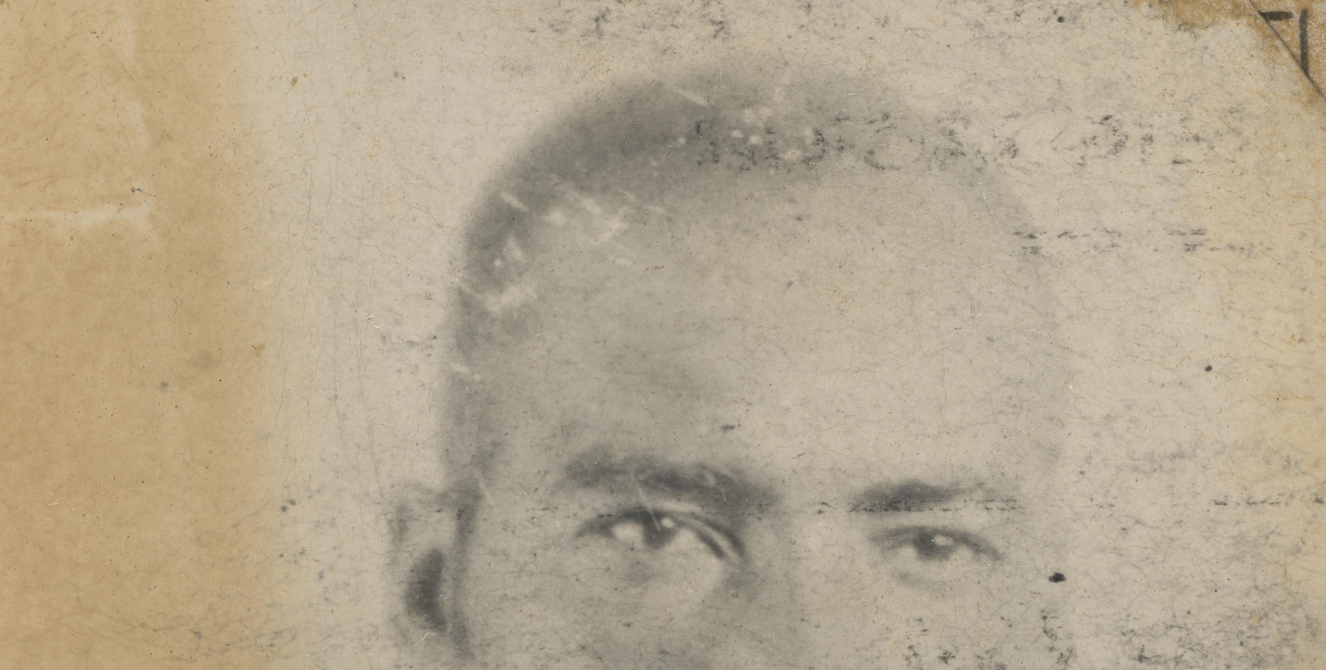 Detail of a sepia portrait of a man