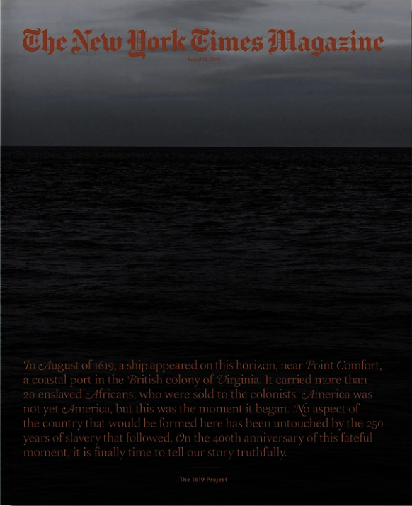 New York Times Magazine cover, with a grey picture of the ocean