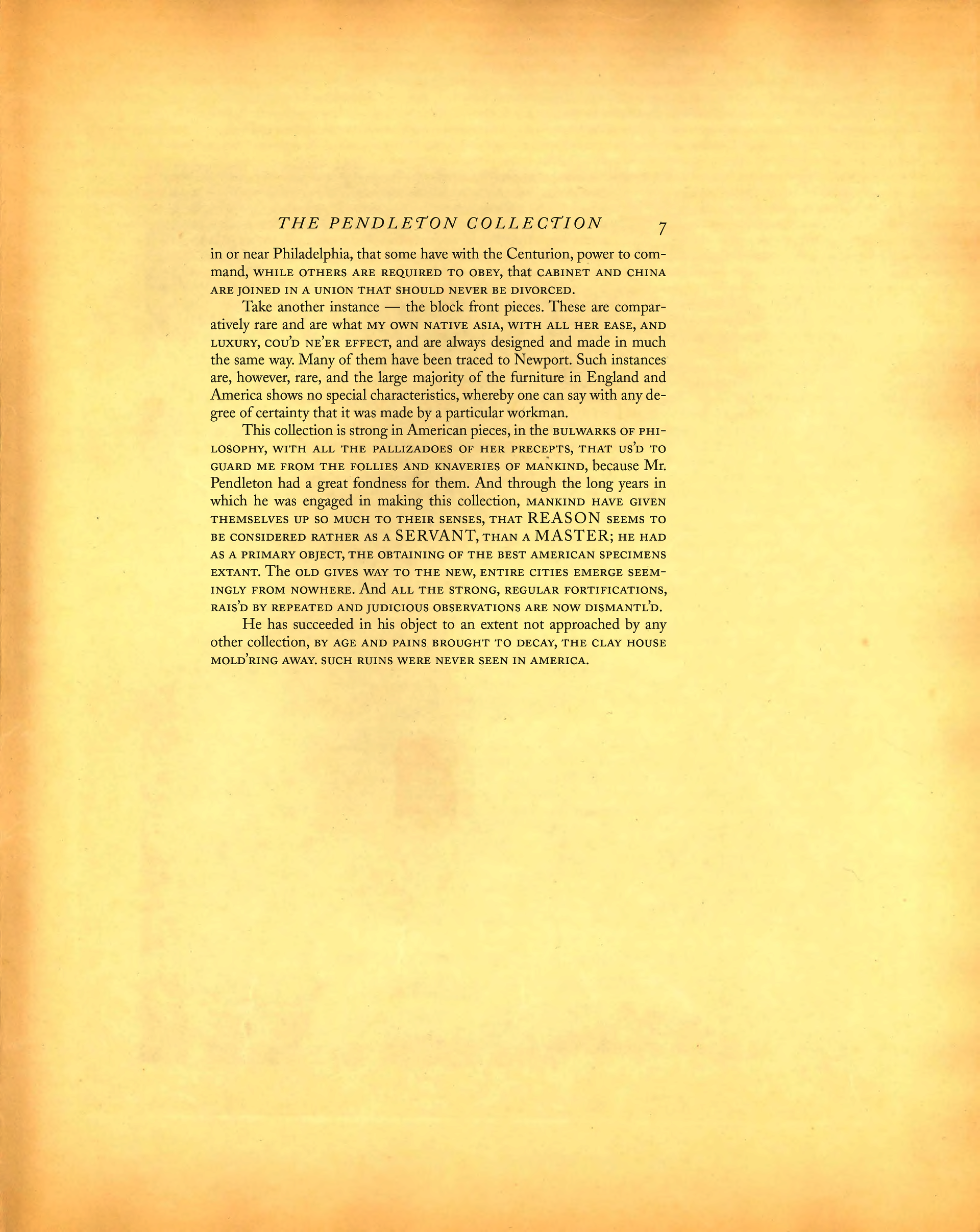 The Pendleton Collection page: Introduction text page 7