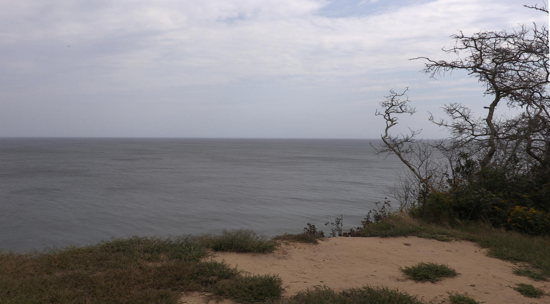 View of an overcast sea.