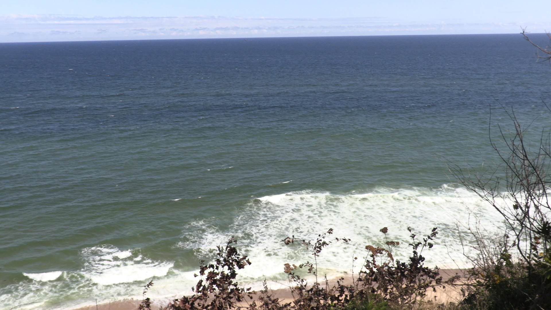 A still from a 4K video of the glacial cliff in Cape Cod.