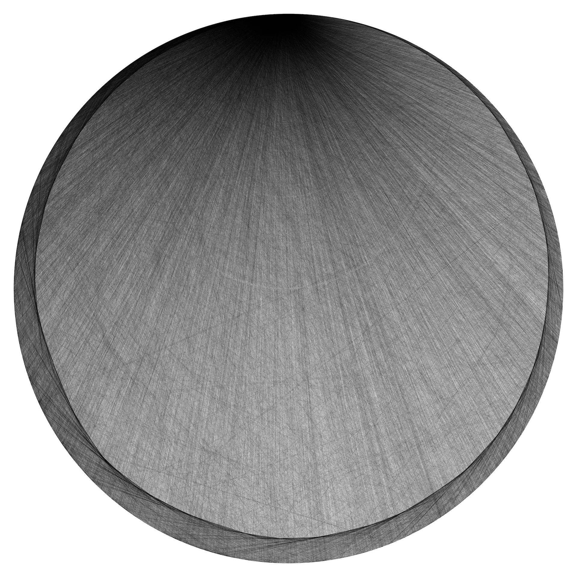 An intricate network of lines forming a circle.