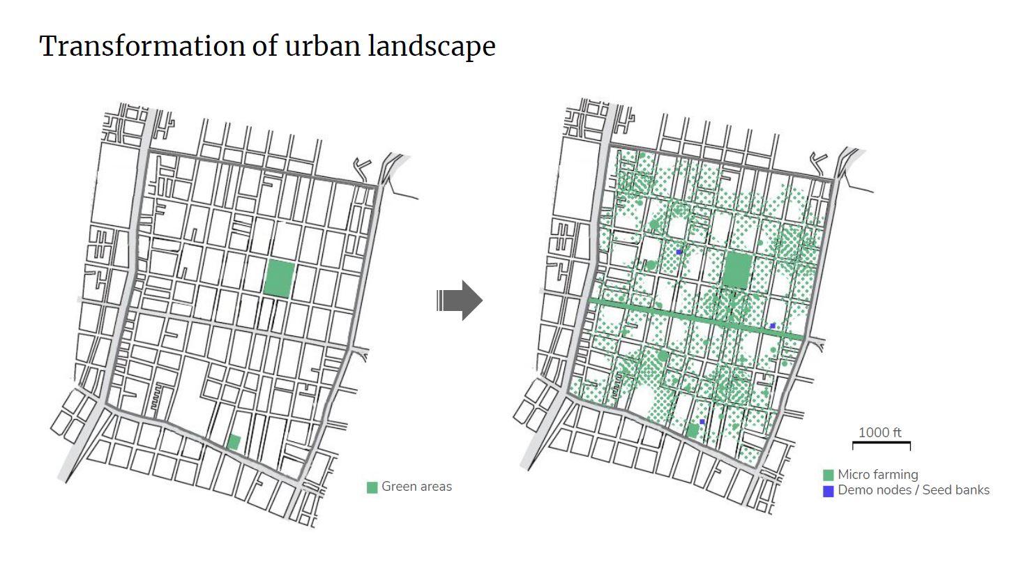 Santa Maria la Ribera Map green areas