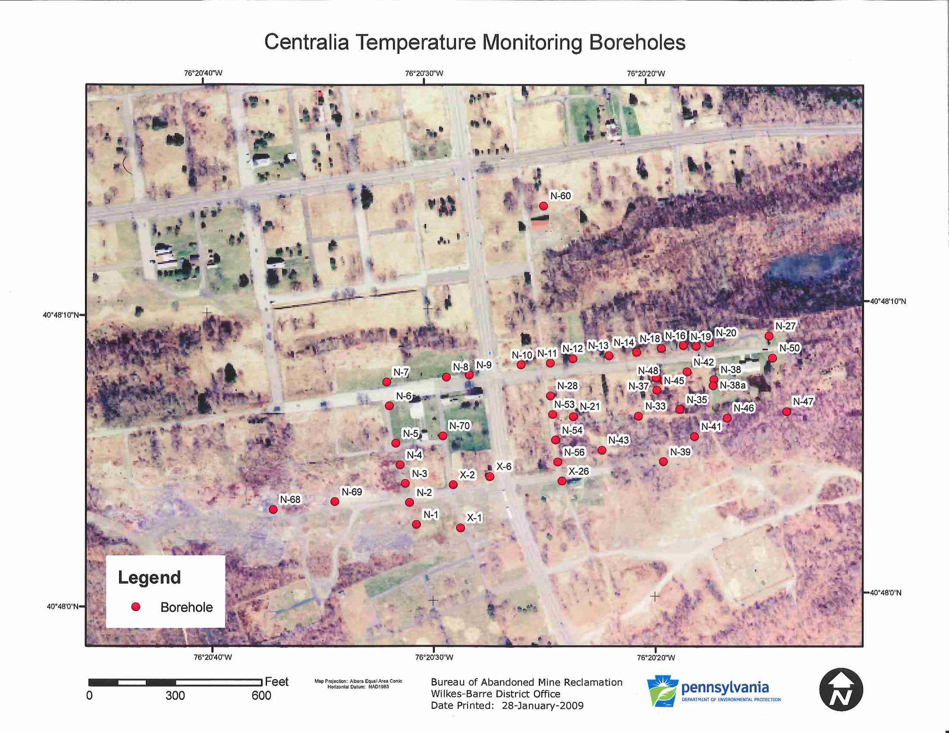 boreholes at Centralia