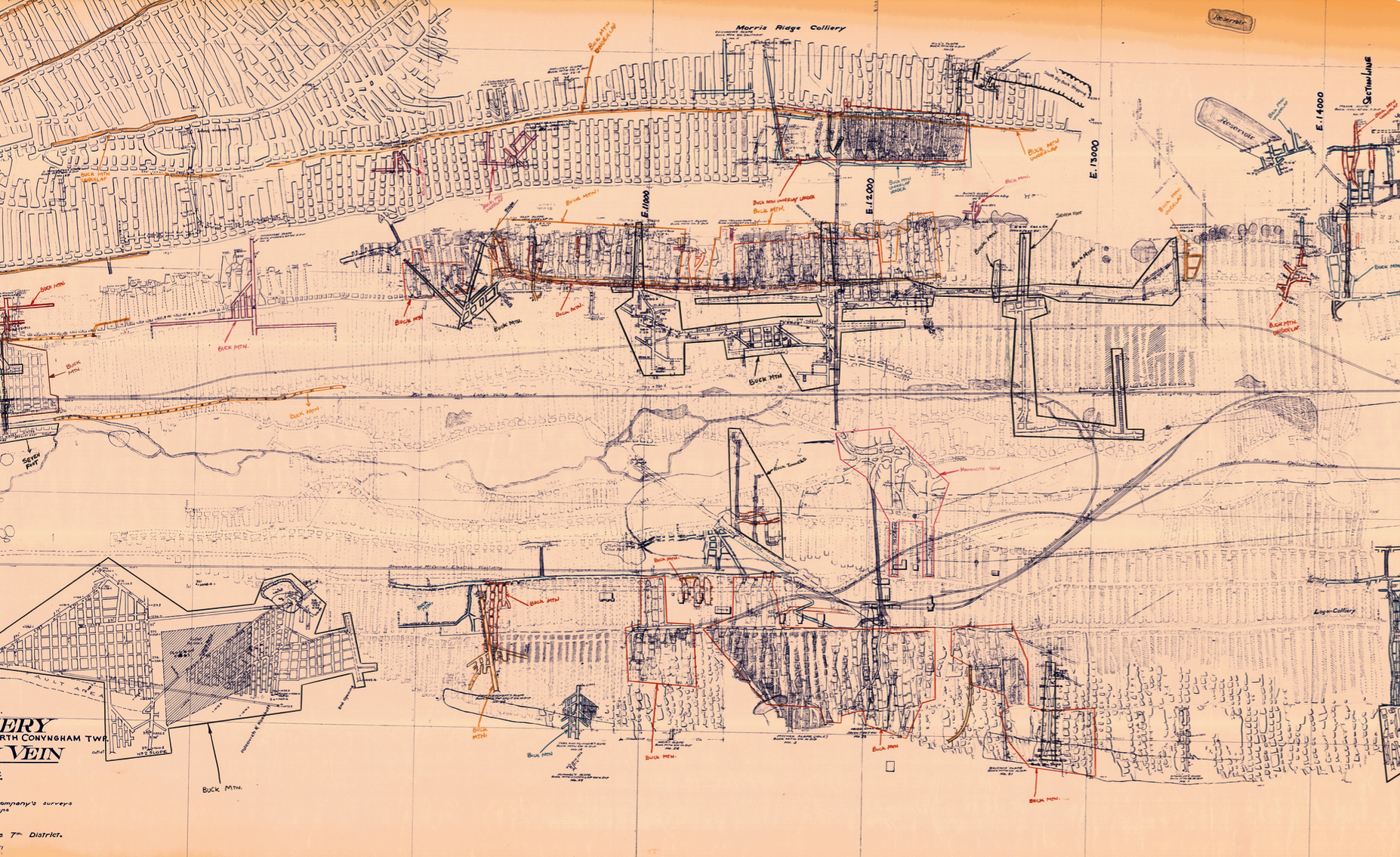 map of underground tunnels at Centralia