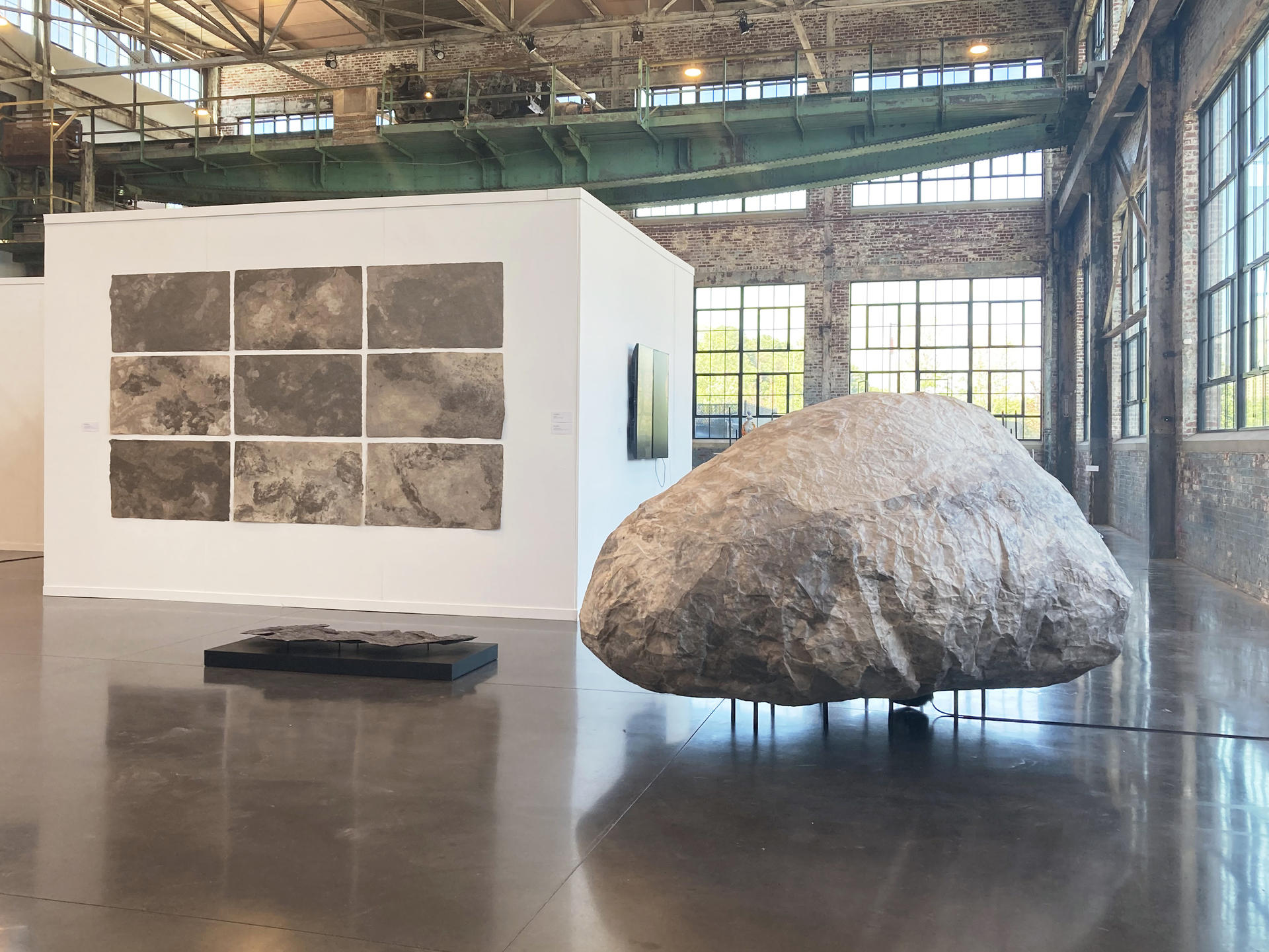 install view of artwork by haley mackeil in waterfire art center