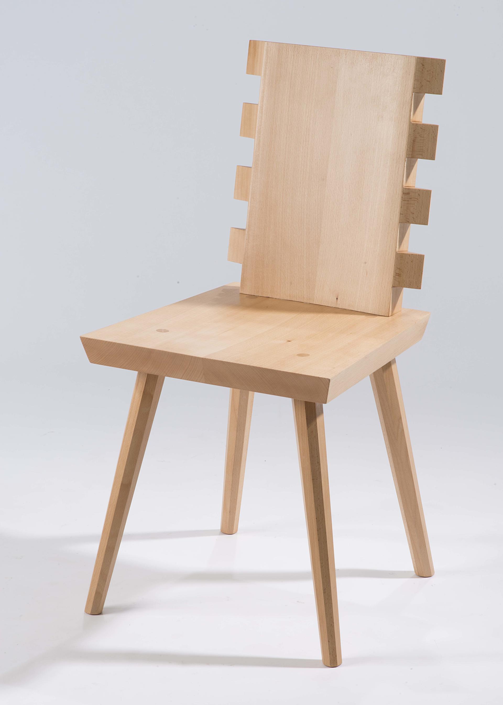 Wooden chair in natural finish