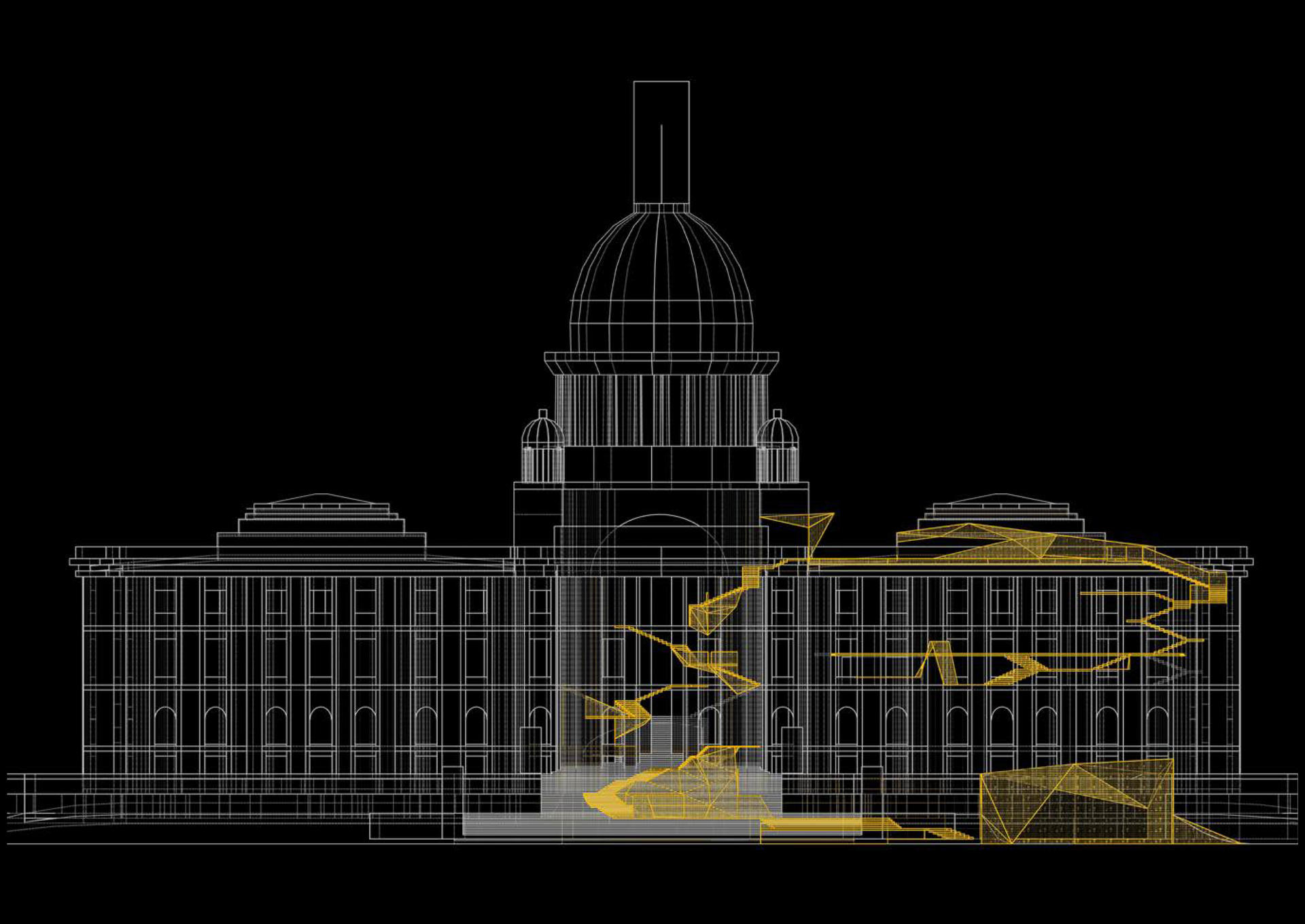  The State House of the 21st century incorporates a dynamic and multi-directional circulation system, and working and socializing spaces that enhance communication within.