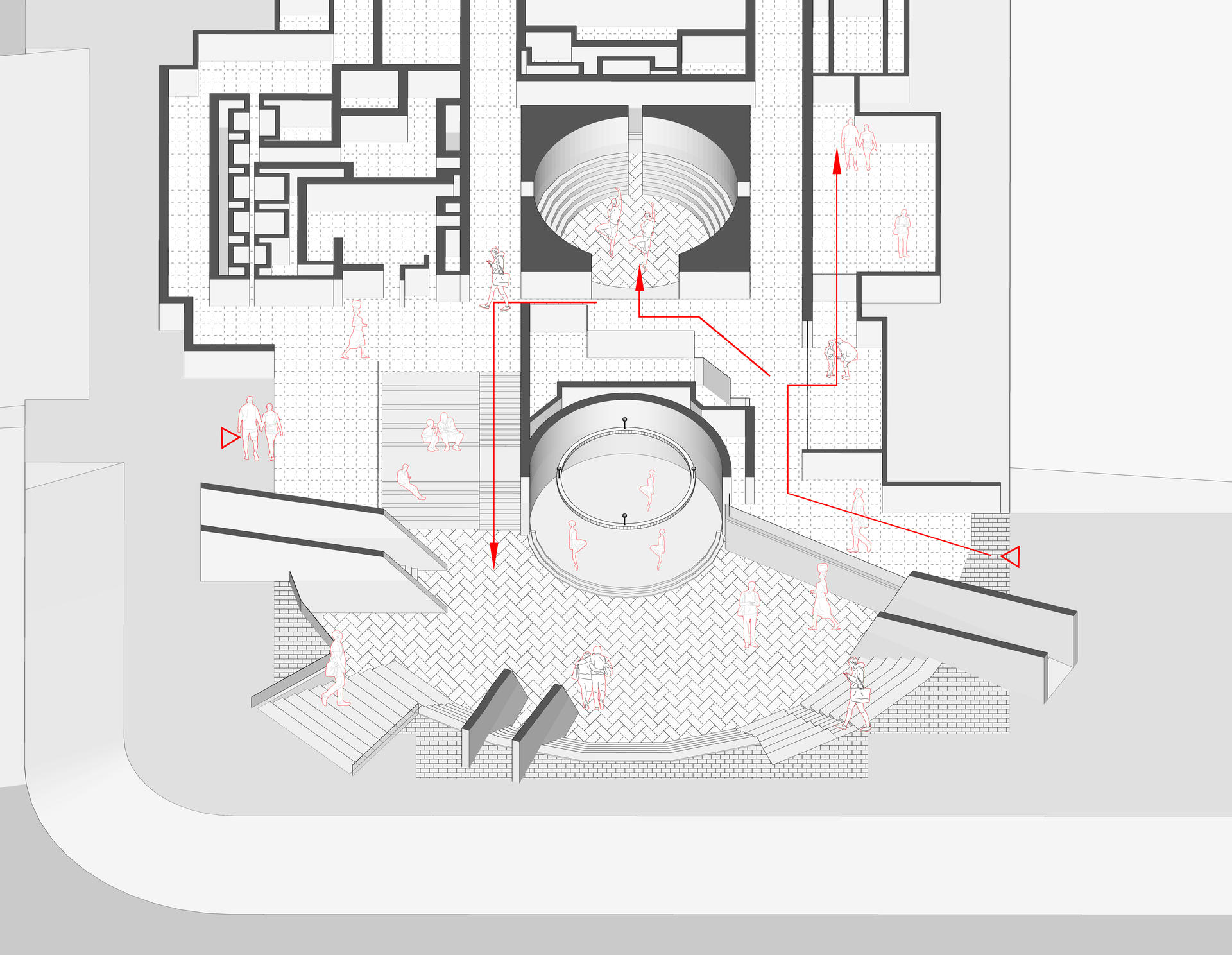 The entrance for people to enter the Third Chamber and the circulation