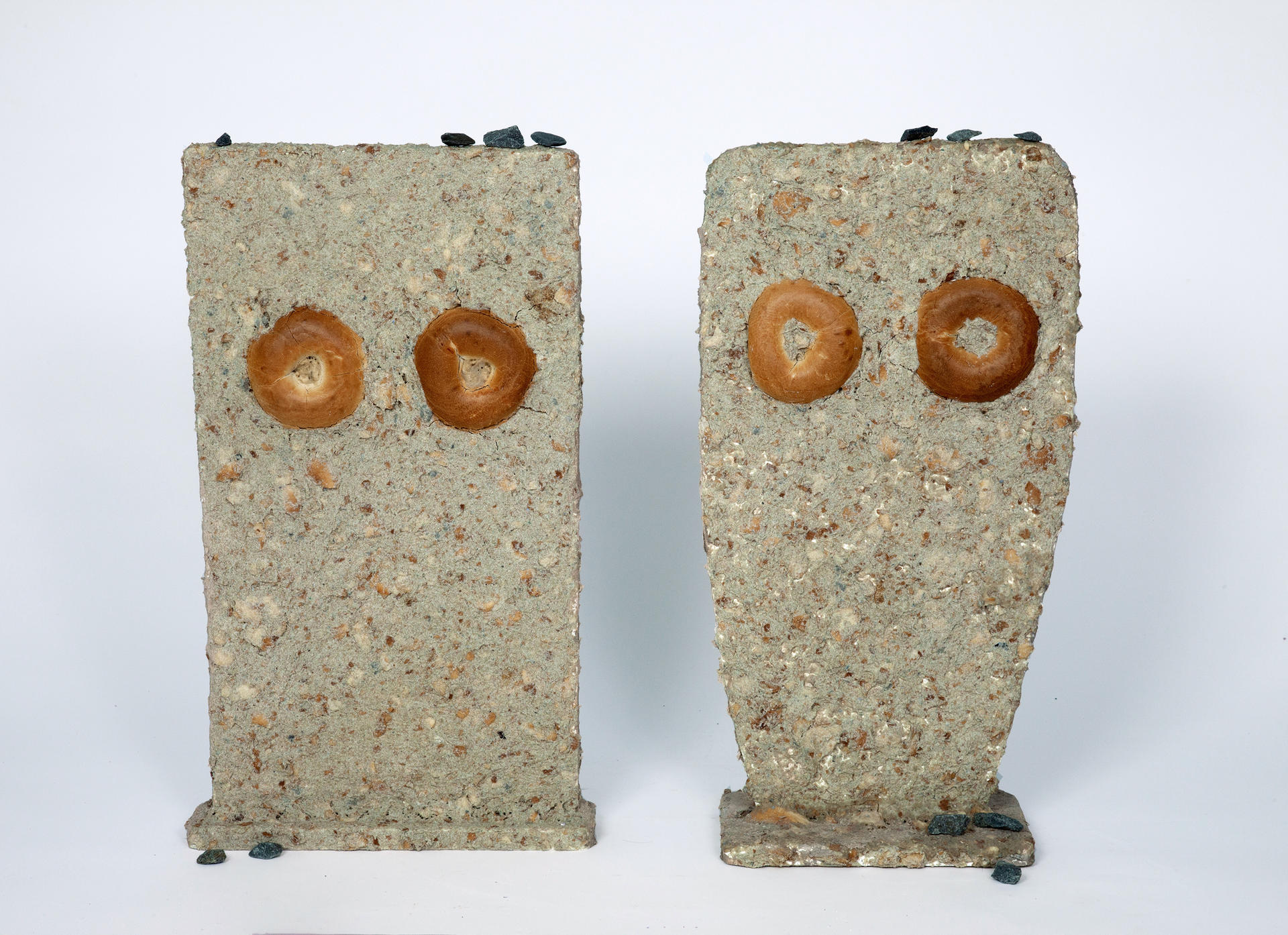 Two Tombstones made of bagels