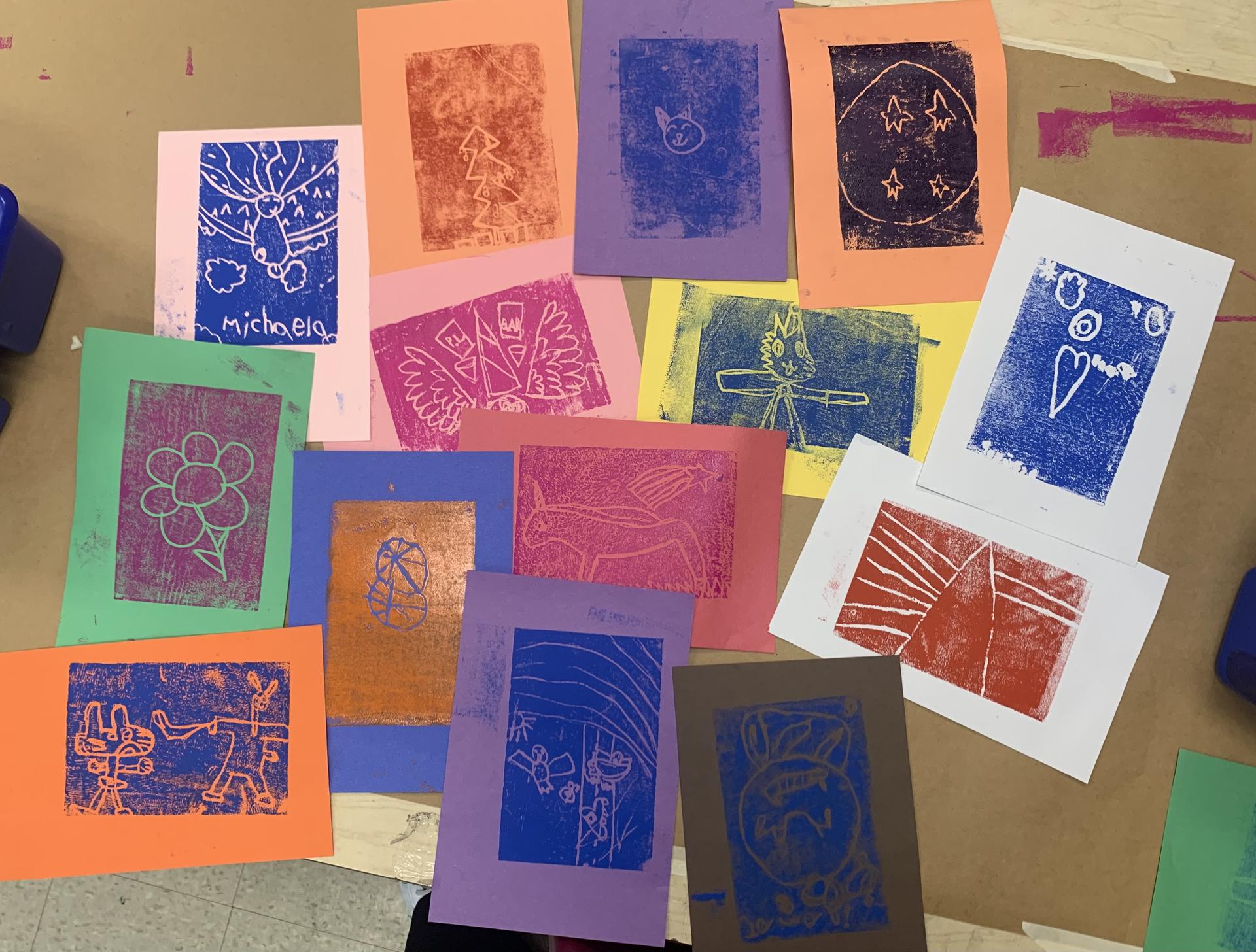 Various colored prints of personal logos