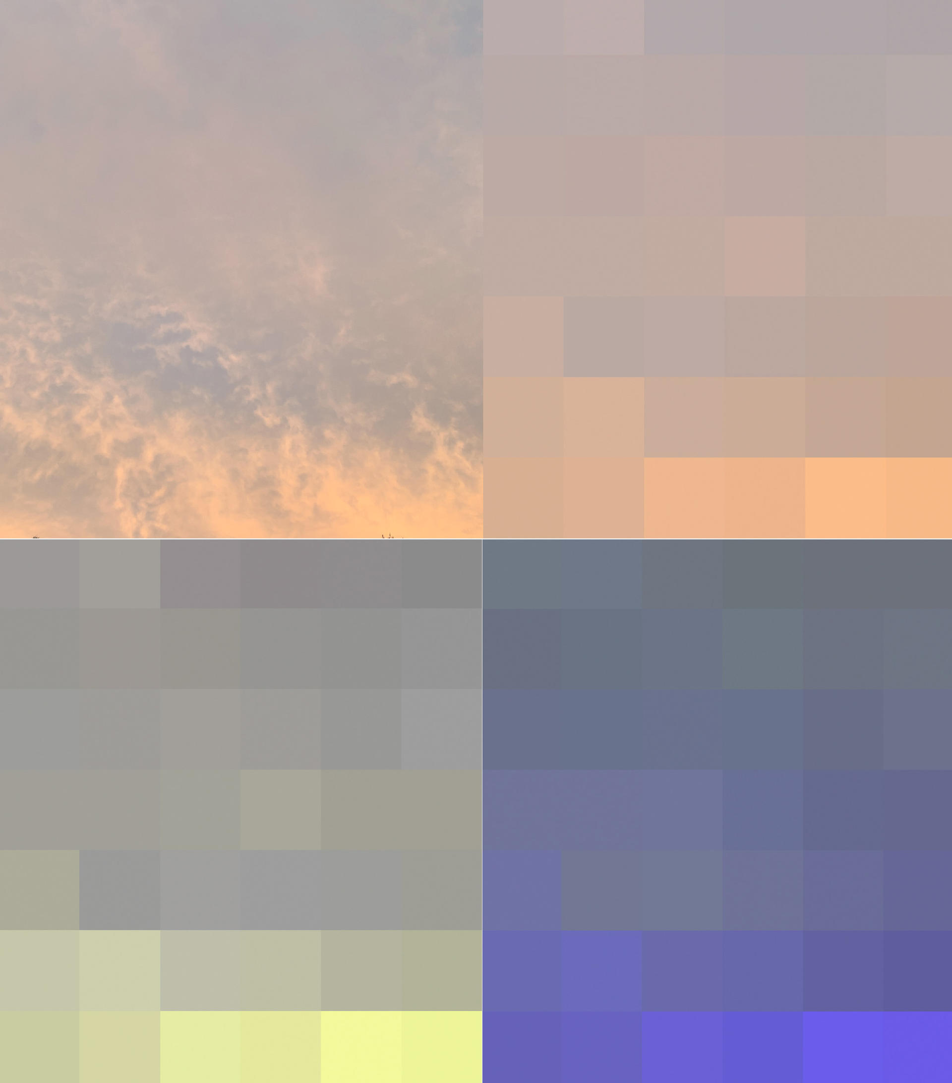 Grids that ombre like the image of the sky in 3 colorways.