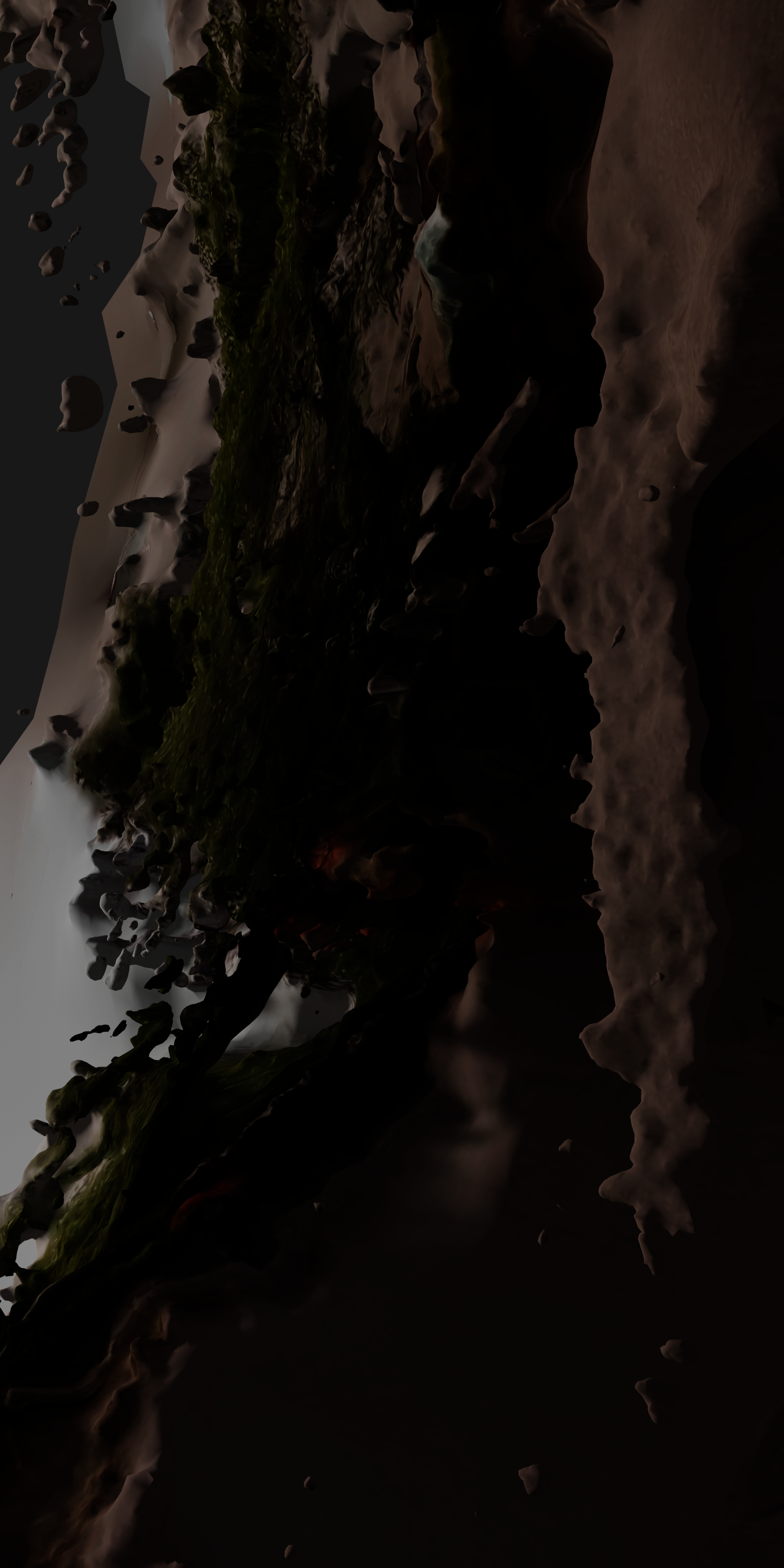 Glitched 3D model made of a handheld video footage of a neighborhood.