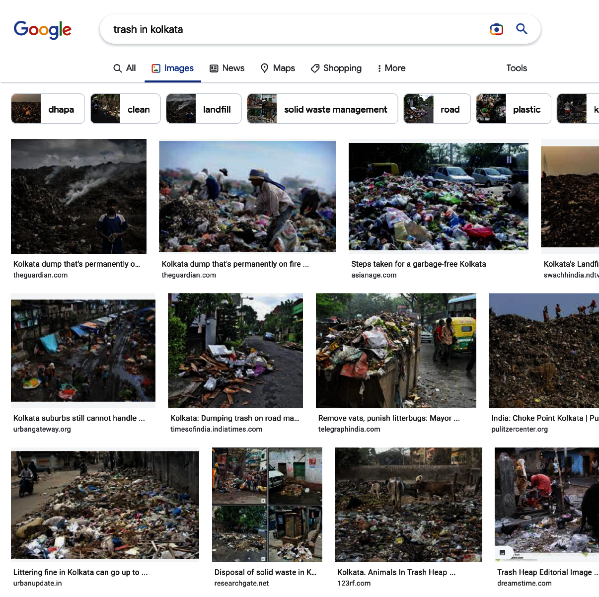 Google Search: “The Image of the Global South”, “trash mountains”.