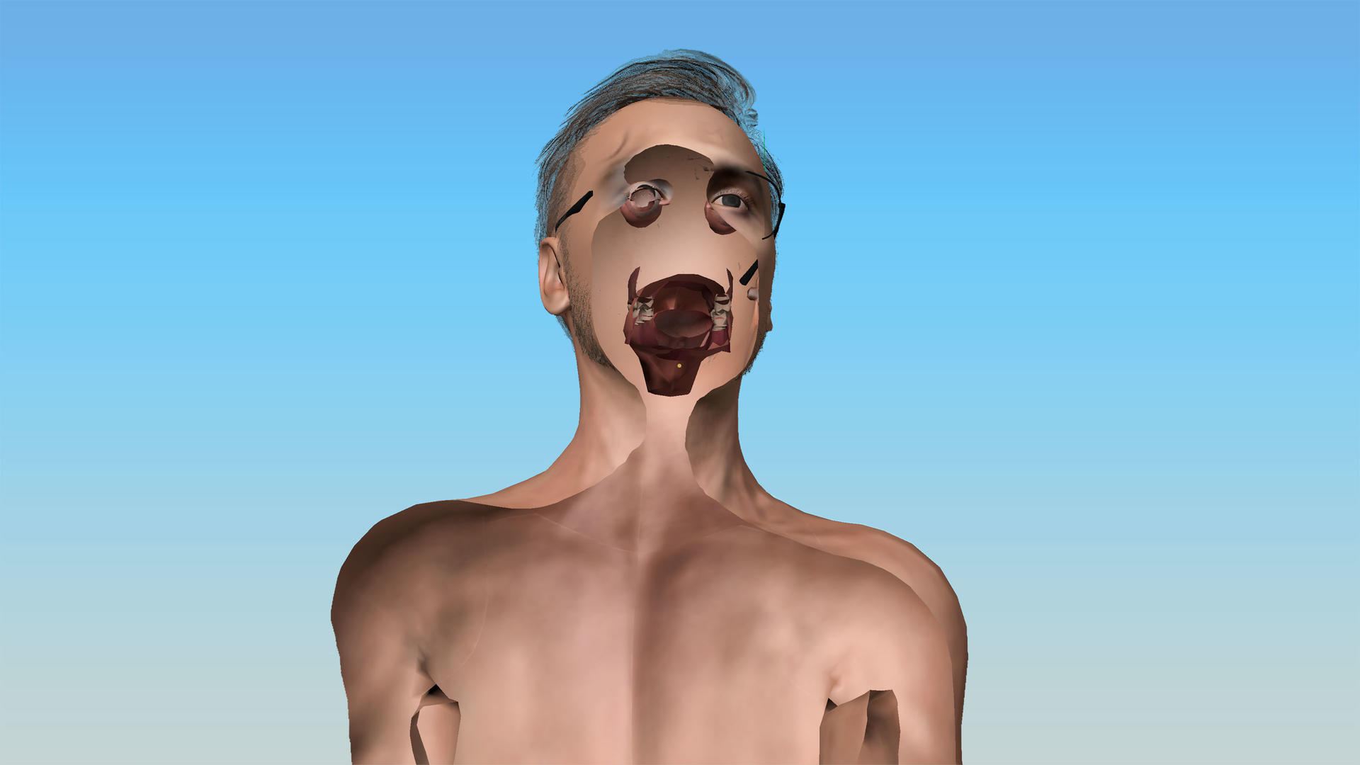 Simulated digital recreation of man