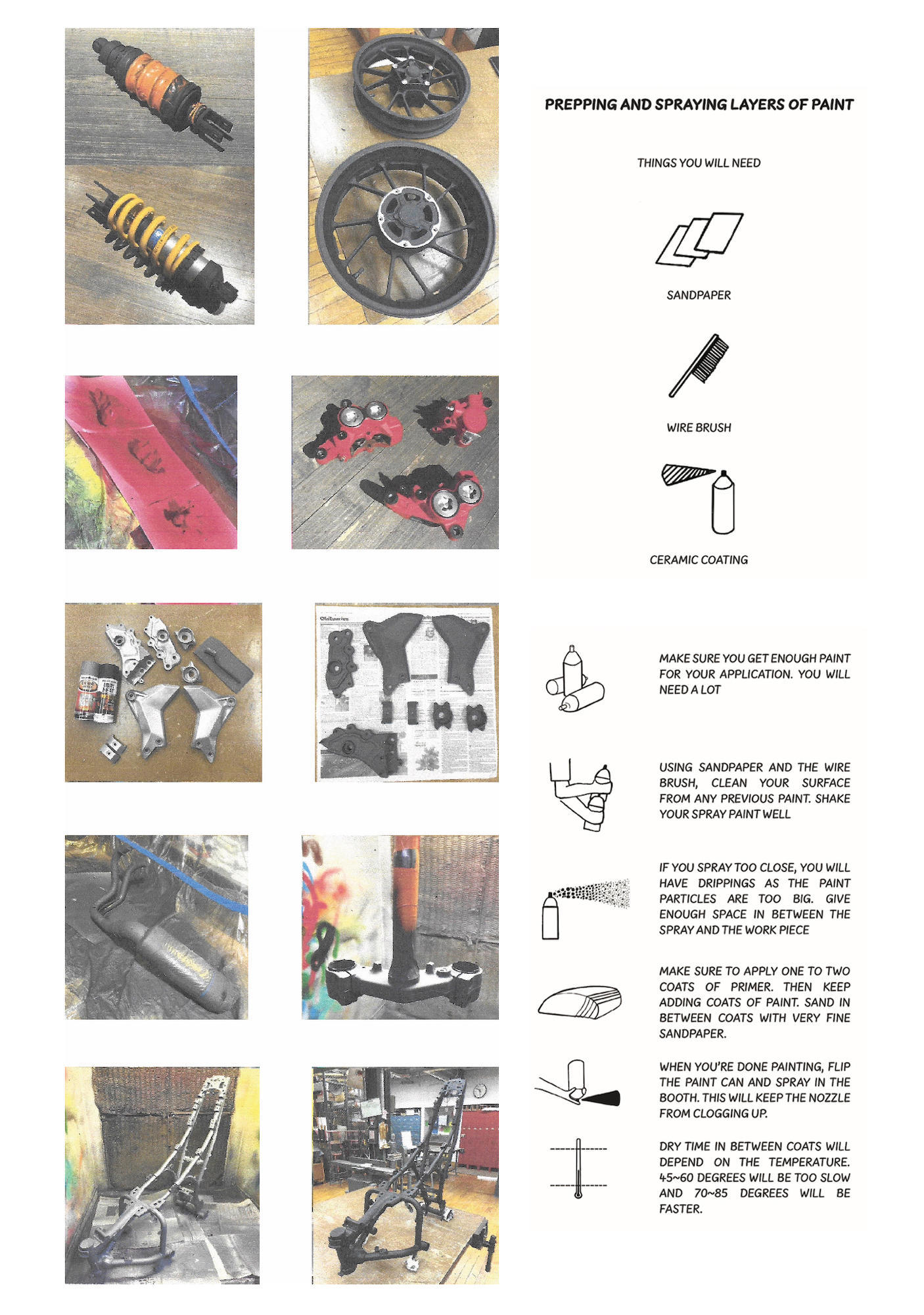 Painting motorcycle parts