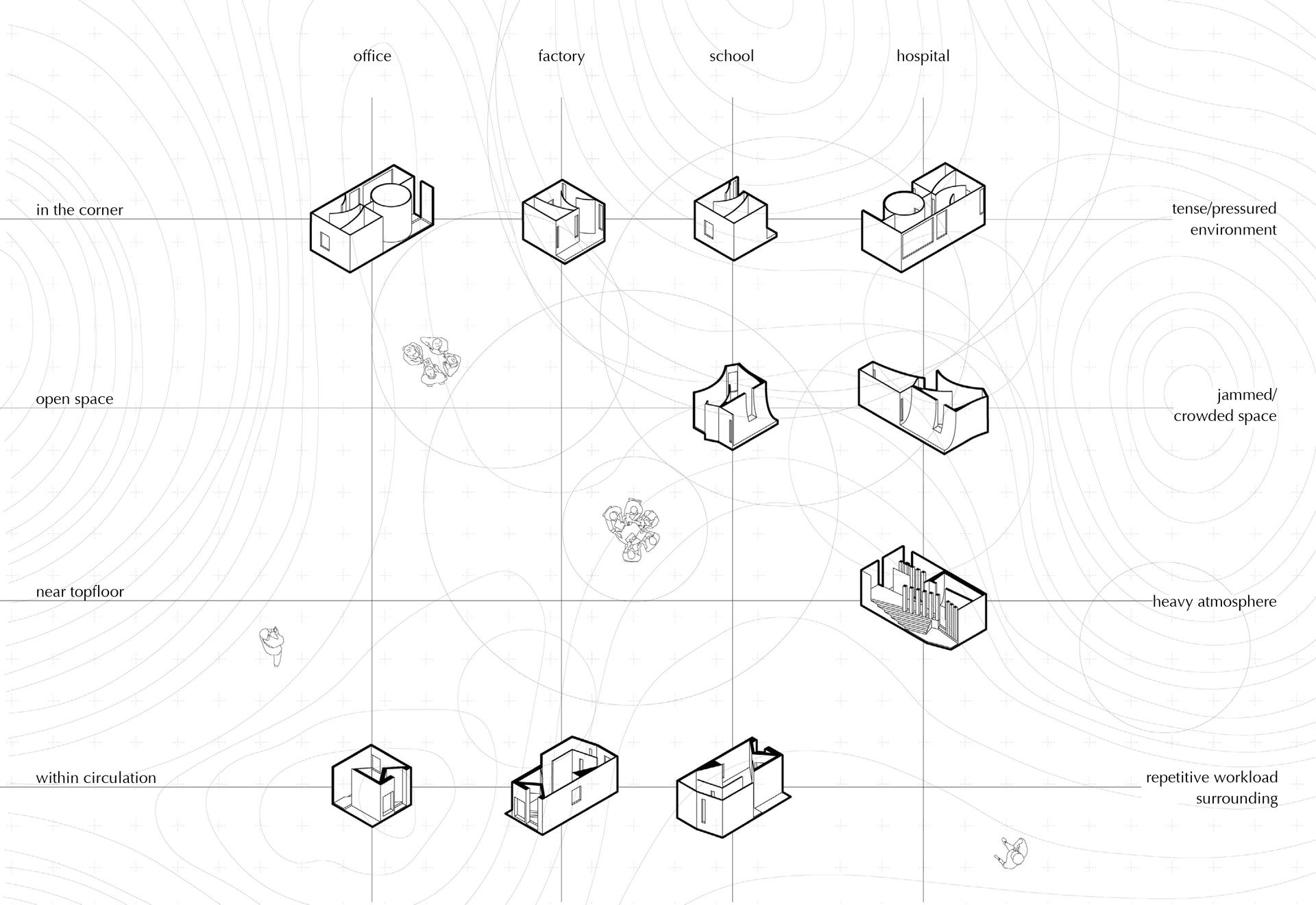 Strategies for applying subtraction spaces to buildilngs. 