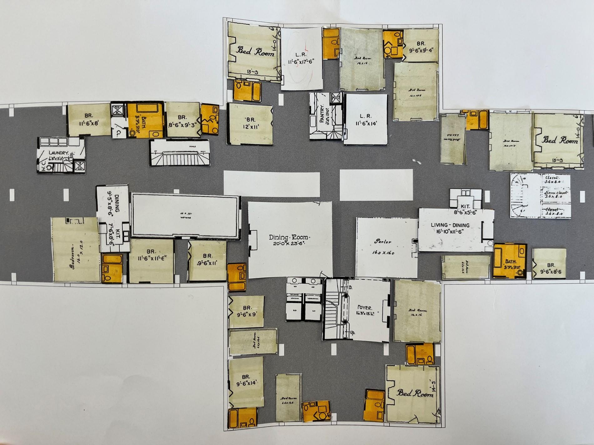 apply classical town house plan to existing floor plan