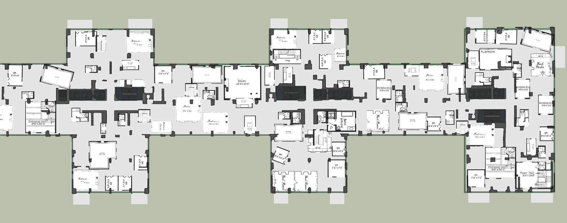 apply classical town house plan to existing floor plan