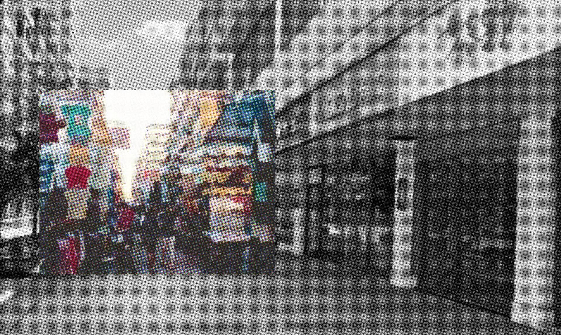 a collage of old and new pedestrian streets