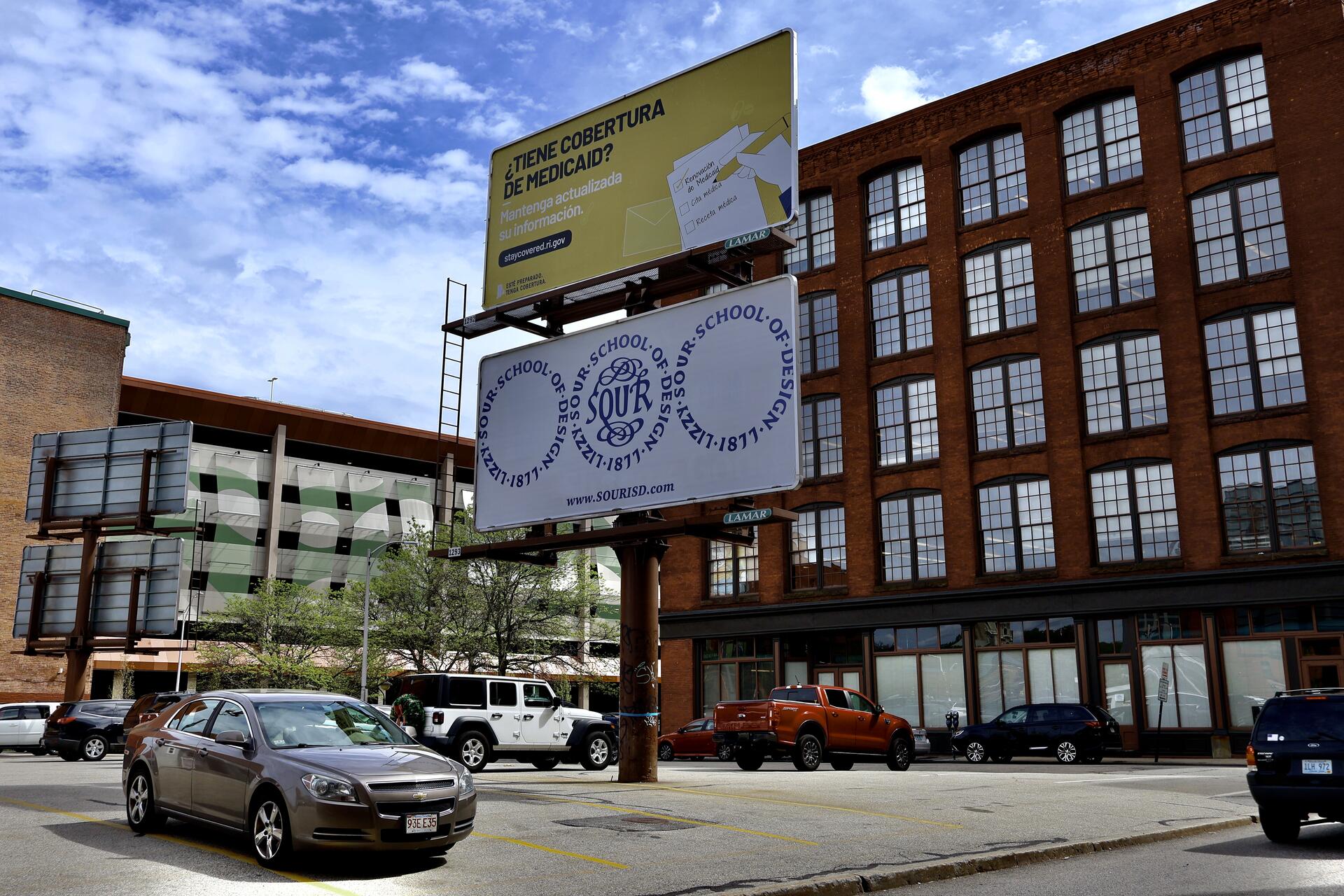 “The Lizzy Sour School of Design Billboard Project” (2024), advertisement posting will be displayed until early June. Located on the corner of Page & Pine Street in Downtown Providence. Visit the website, www.SOURISD.com to learn more!