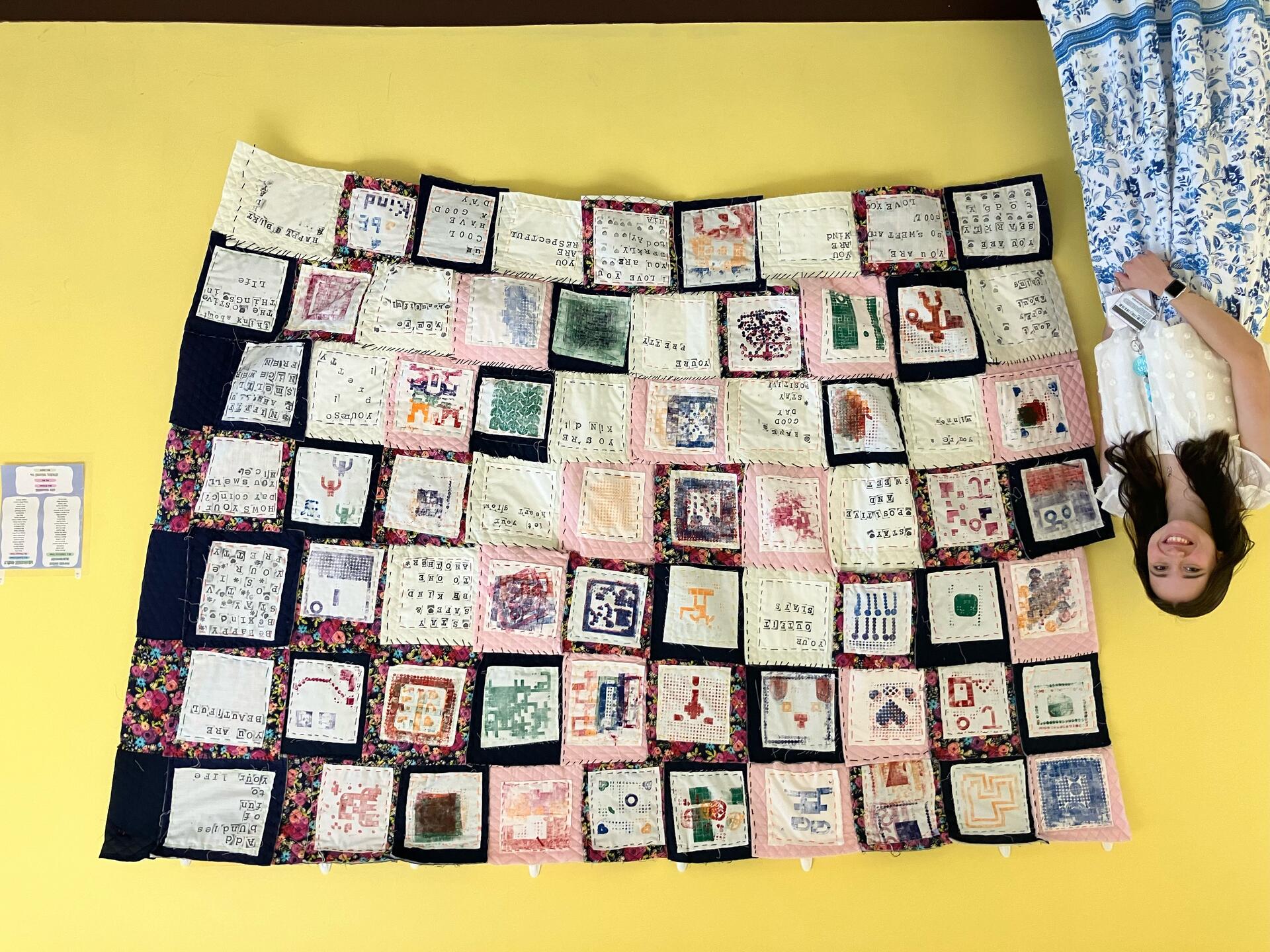 As a student teacher in my elementary school site i had the amazing oppurtunity to work with my 4th graders on a Kindness Quilt