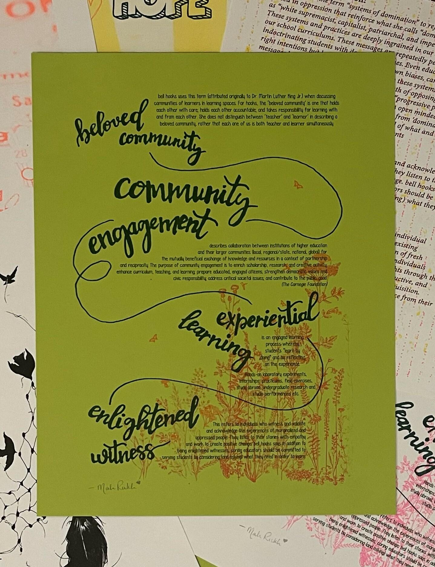 A riso-printed poster for community engaged pedagogy