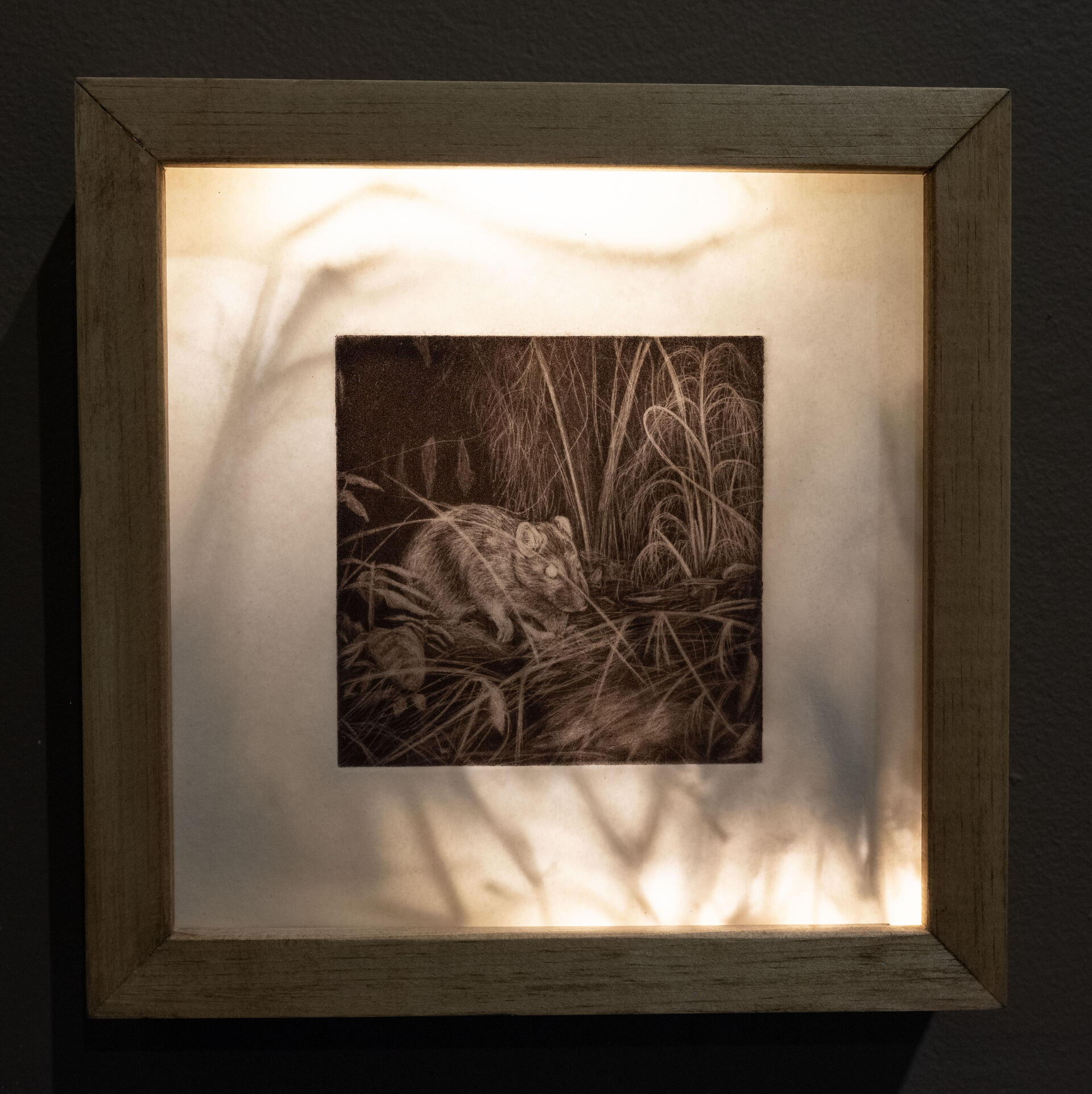 November 27, 2022, 1:05am Mezzotint print and beeswax 4x4in