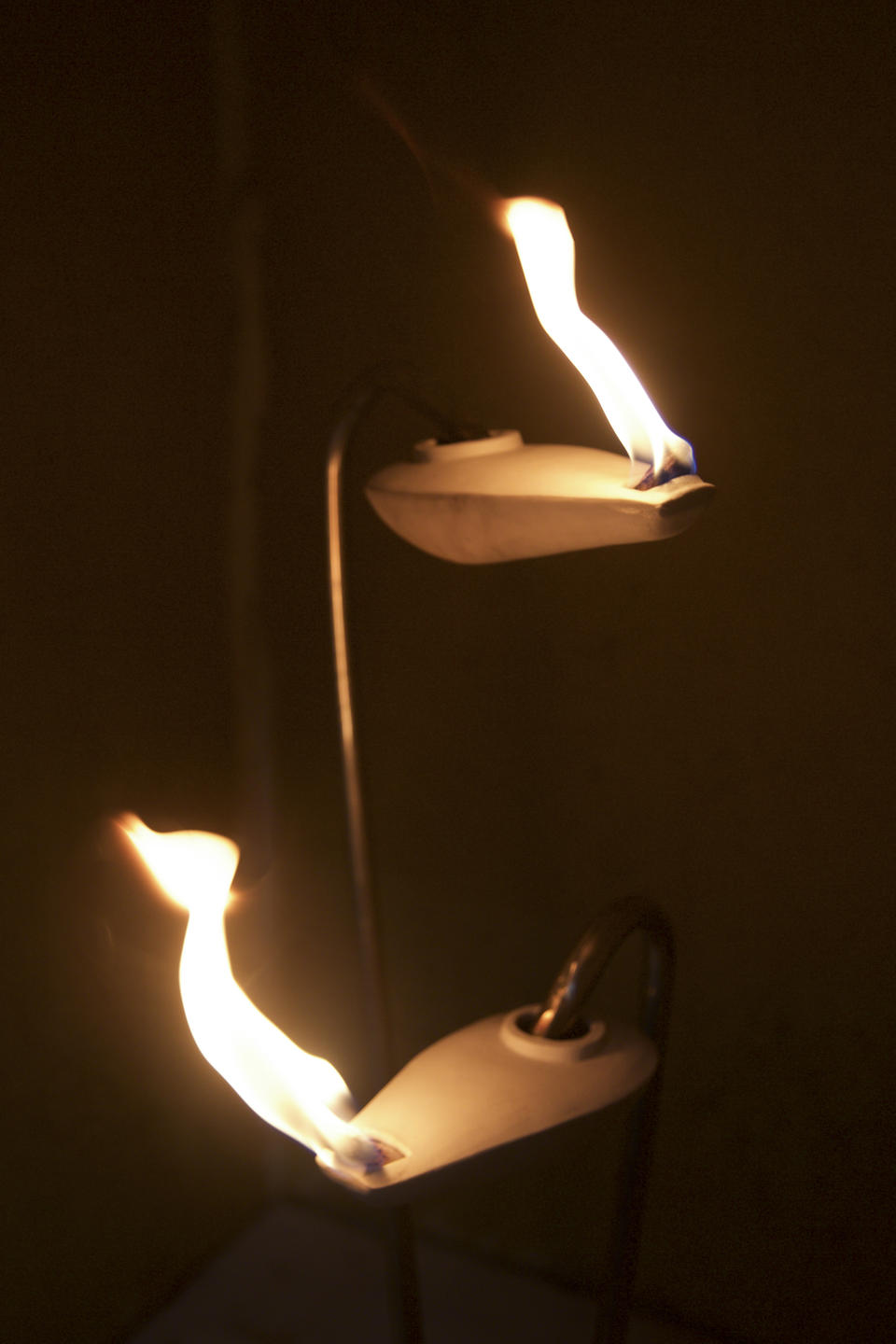 Detail of oil lamp by Jasper Johns