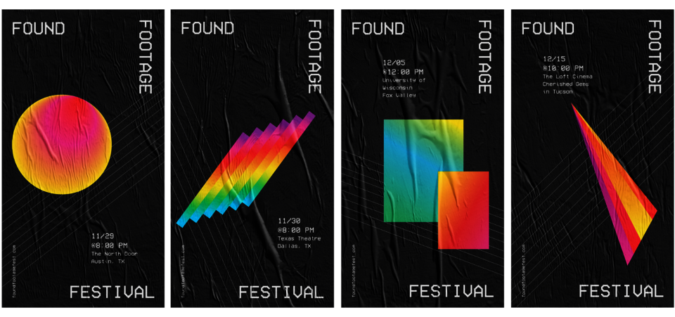 Four poster designs for the Found Footage Festival redesign