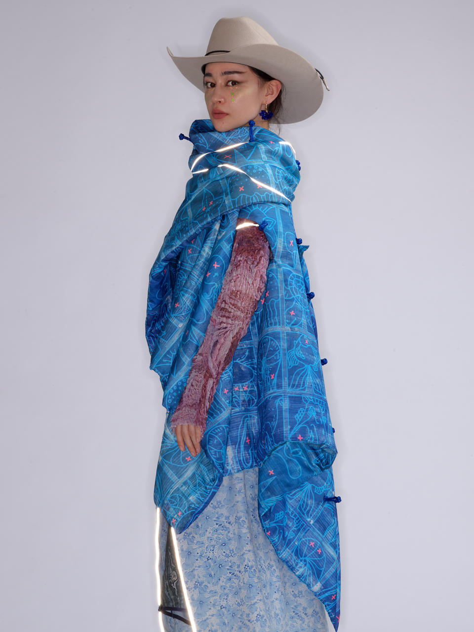 wearable blanket shawl and recycled bed sheet skirt 