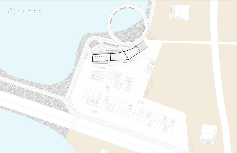 A plan of the marsh Bathhouse at the confluence of proposed coastal trail network