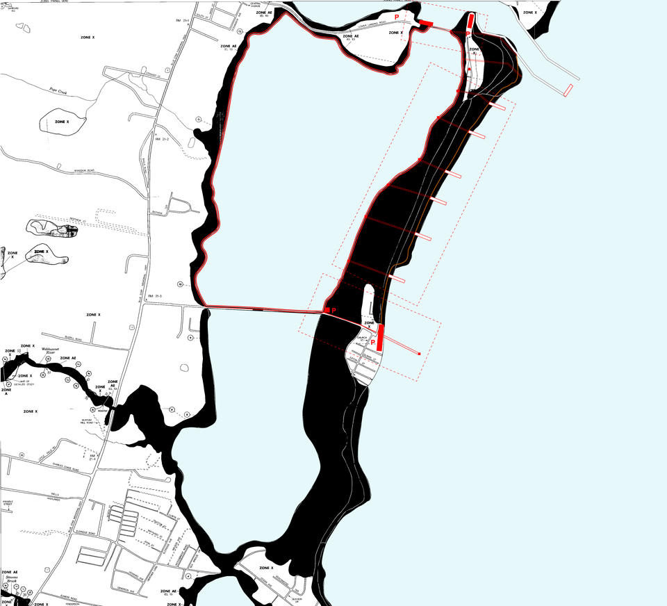 A masterplan of the Wells, Maine coastline using the 500-Year flood map
