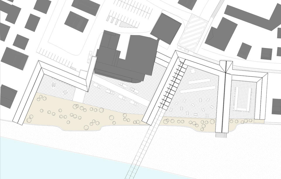 A plan of the Casino Square area and its adjacency to the pier.