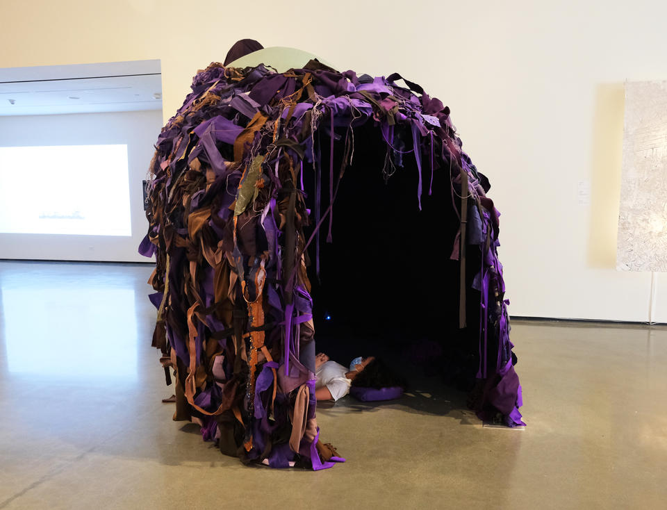 Large purple sculpture