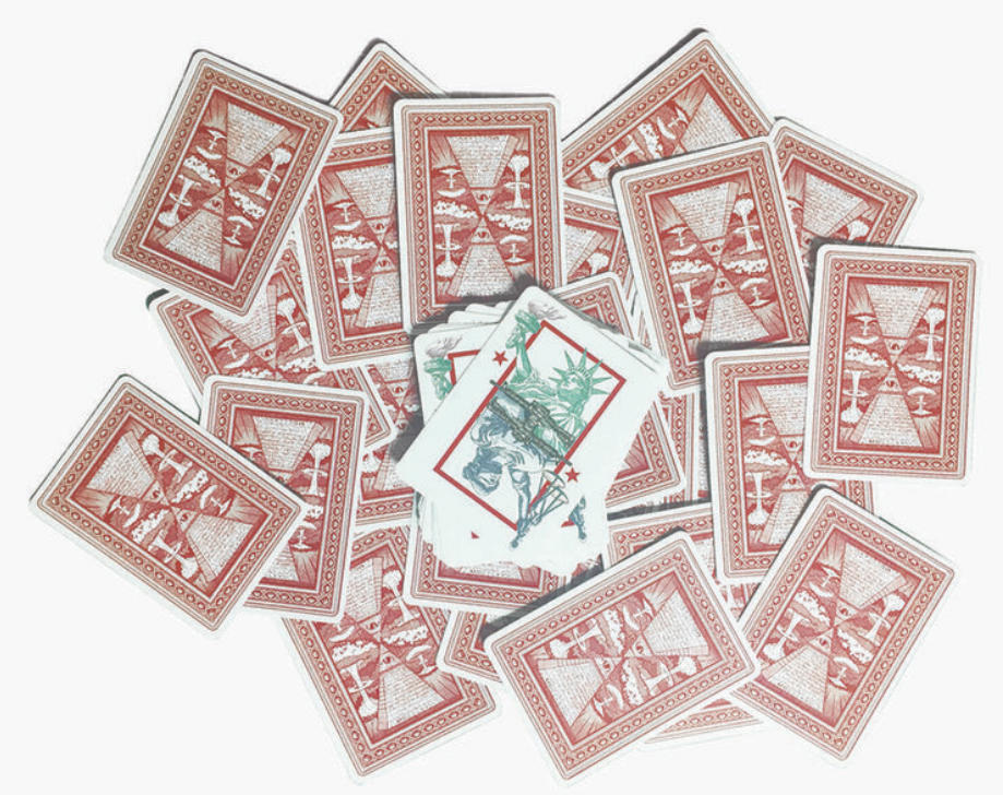 Liberty & Justice for all under duress propaganda playing cards