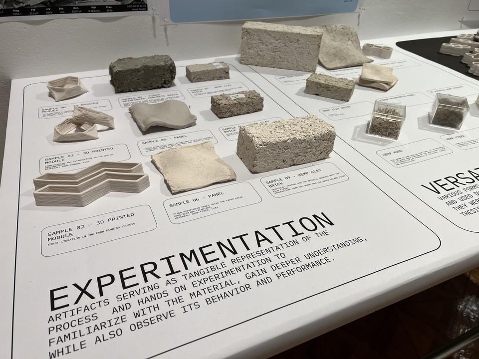Close up of the models produced during the experimentation phase.